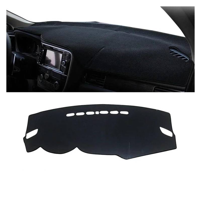 Armaturenbrettabdeckung Matte Für Mitsubishi Für Outlander 3 III 2013 2014 2015 2016 2017 2018 2019 2020 Auto Dashboard Abdeckung Sonnenschutz Nicht-Slip Matte(A LHD Black Side) von YAKISA