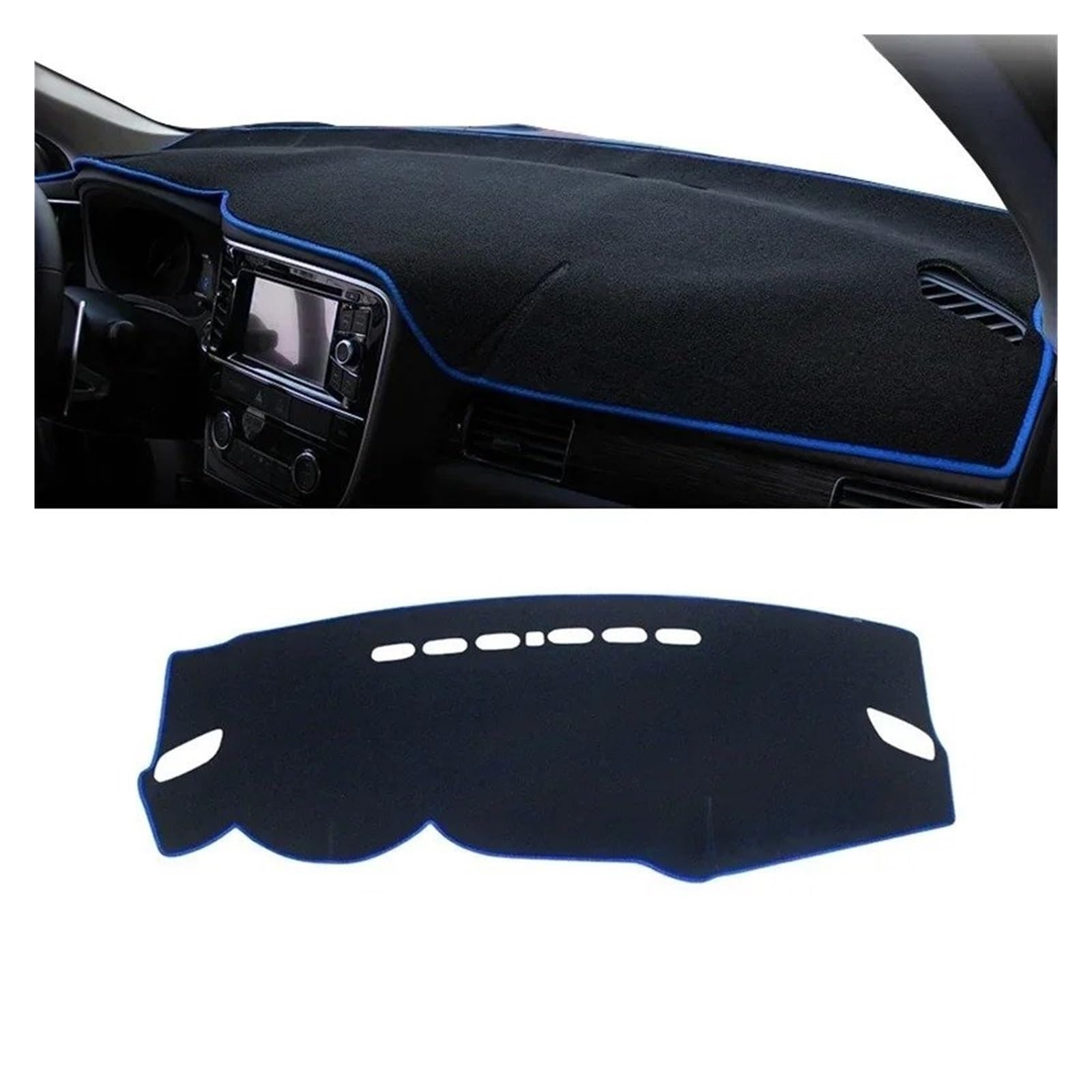 Armaturenbrettabdeckung Matte Für Mitsubishi Für Outlander 3 III 2013 2014 2015 2016 2017 2018 2019 2020 Auto Dashboard Abdeckung Sonnenschutz Nicht-Slip Matte(A LHD Blue Side) von YAKISA