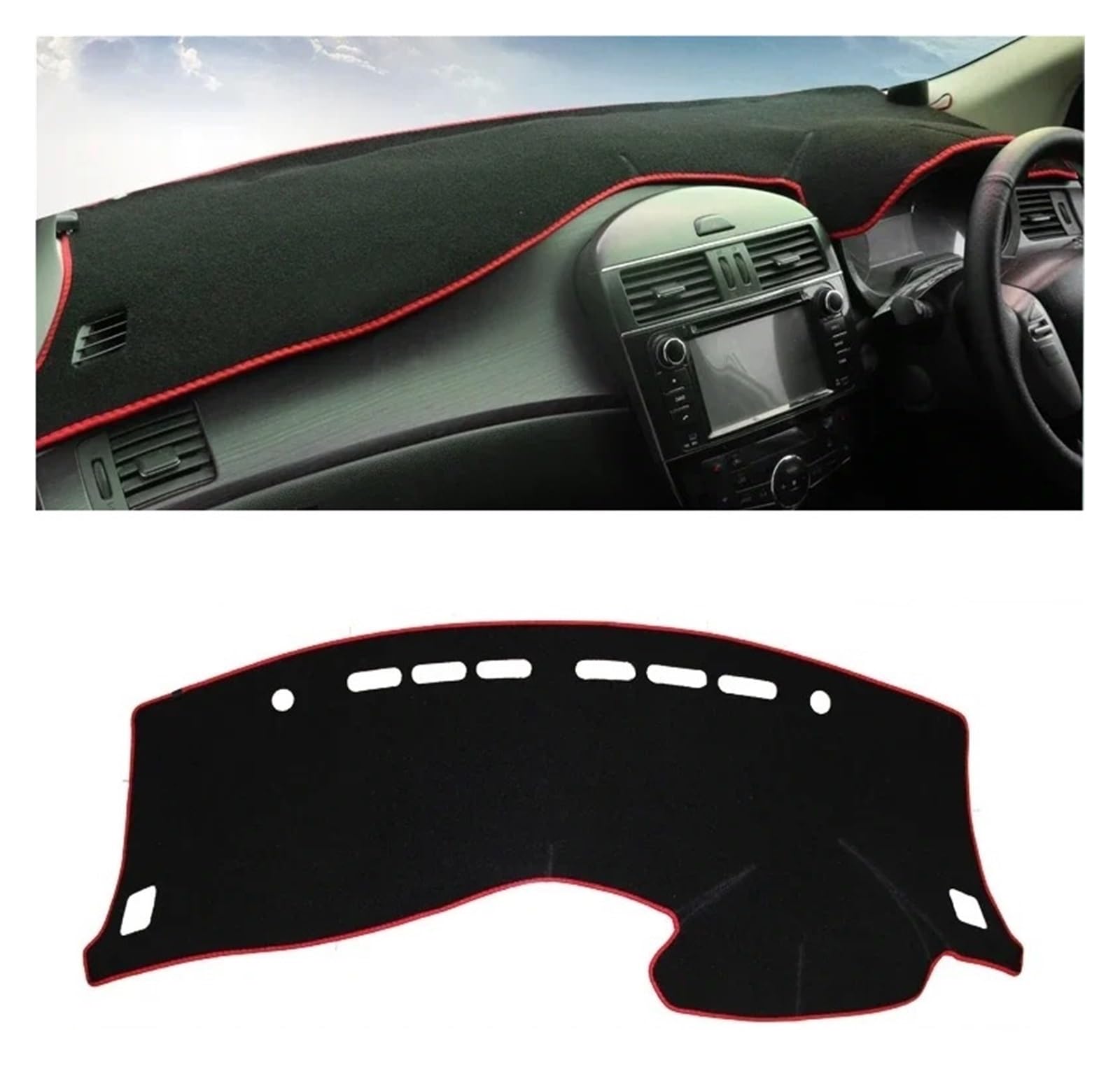 Armaturenbrettabdeckung Matte Für Nissan Für Tiida Für Pulsar C12 2012-2021 Auto Dashboard Abdeckung Matte Vermeiden Licht Pad Sonnenschutz Dash Bord Abdeckung Teppiche(RHD Red Side) von YAKISA