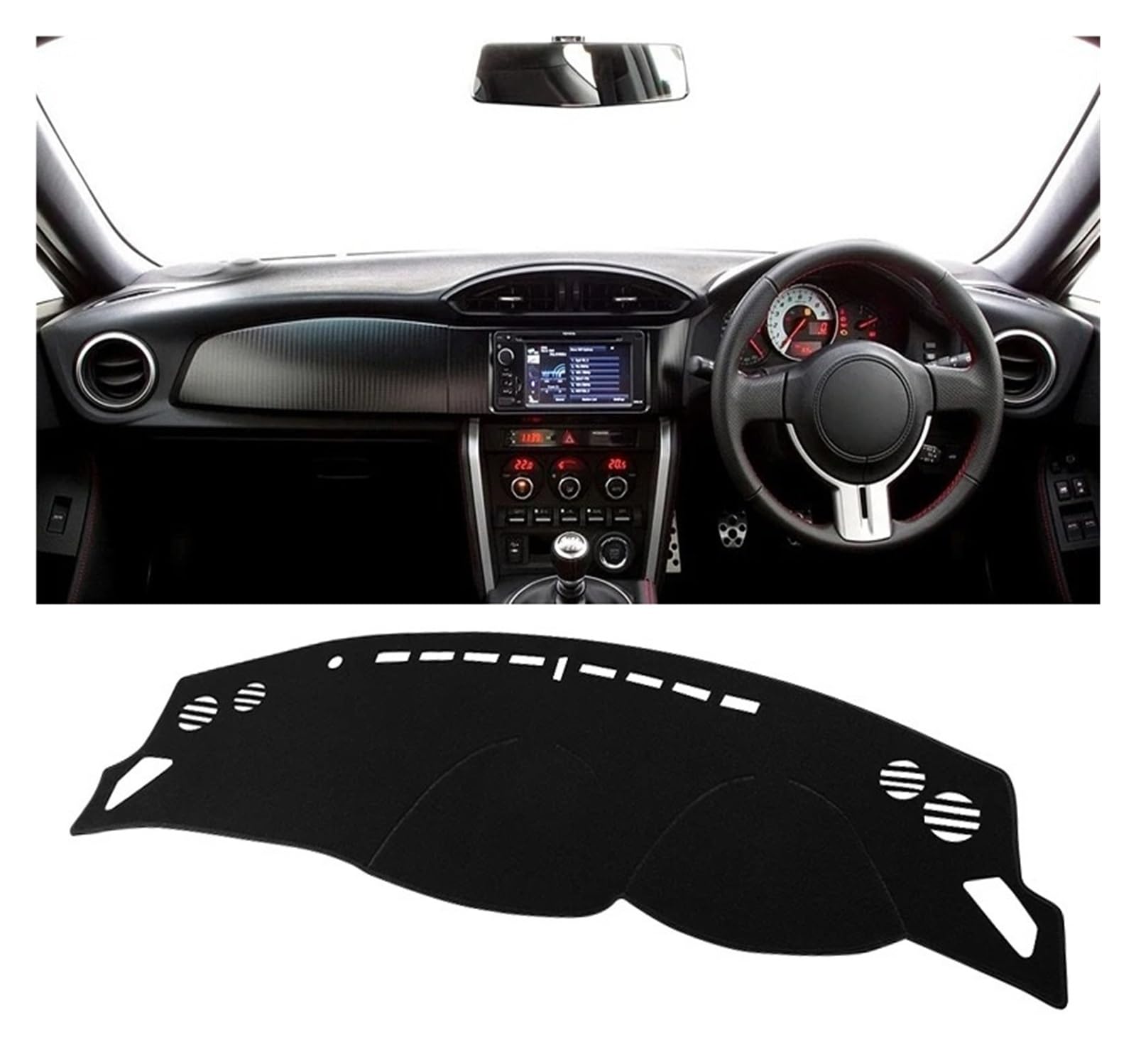 Armaturenbrettabdeckung Matte Für Scion Für FRS 2012 2013 2014 2015 2016 2017 2018 2019 2020 Auto Dashboard Abdeckung Nicht-Slip Matte Pads(A RHD Black Side) von YAKISA