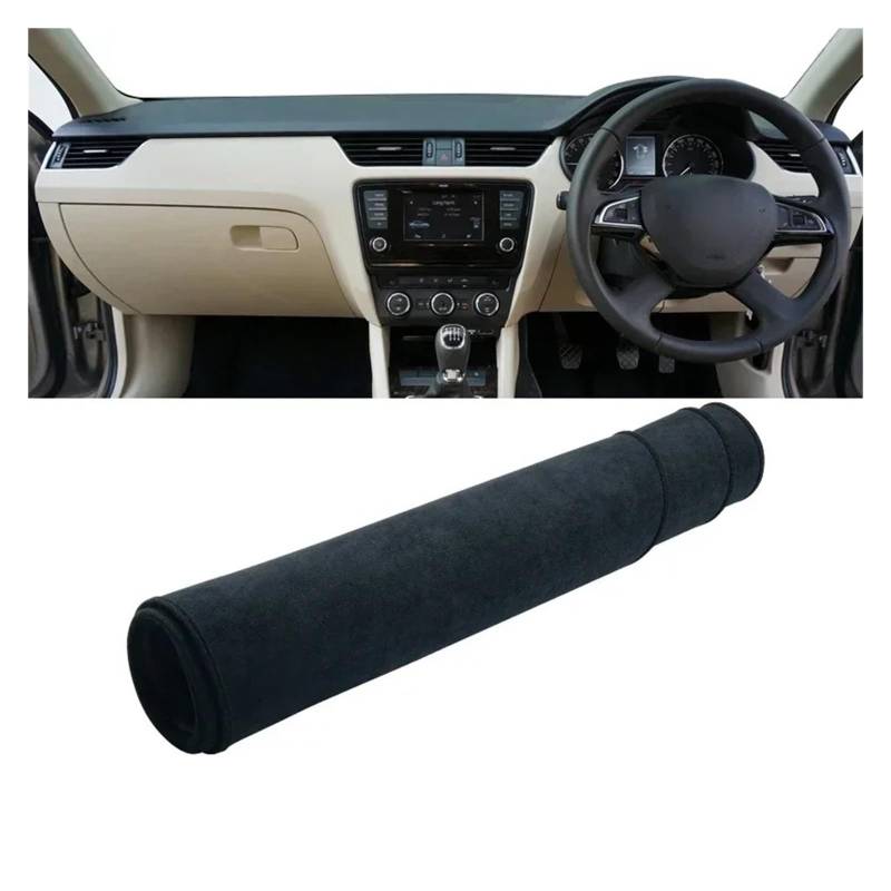 Armaturenbrettabdeckung Matte Für Skoda Für Octavia 3 Für A7 MK3 5E 2013 2014 2015 2016 2017 2018 2019 Auto Dashboard Abdeckung Dash Matte Sonnenschutz Nicht-Slip Pad(B RHD Black) von YAKISA