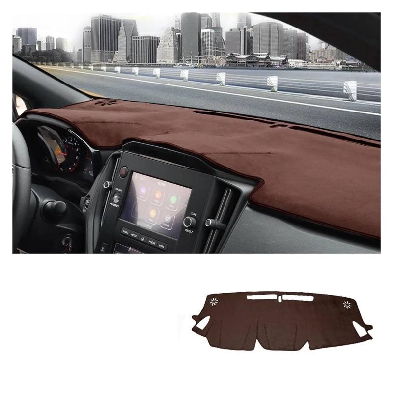 Armaturenbrettabdeckung Matte Für Subaru Für WRX Für Crosstrek Für Impreza 2022-2024 Sonnenschirm Dashboard Pad LHD RHD Auto Mat Dashmat Sonne Schützen Teppich(LHD Brown) von YAKISA