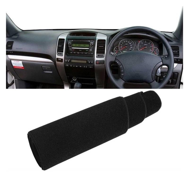 Armaturenbrettabdeckung Matte Für Toyota Für Land Für Cruiser Für Prado 120 FJ120 2003-2009 Auto Dashboard Abdeckung Dash Sonnenschutz Pad Zubehör(RHD Black Side) von YAKISA