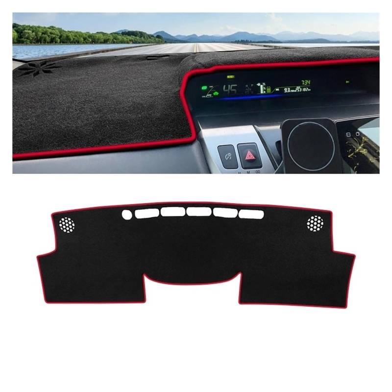 Armaturenbrettabdeckung Matte Für Toyota Für Prius V Für Plus Für Alpha Für Hybrid 2012-2019 Auto Dashboard Abdeckung Sonnenschutz Vermeiden Licht Matte Pad Teppich(A LHD Red Side) von YAKISA