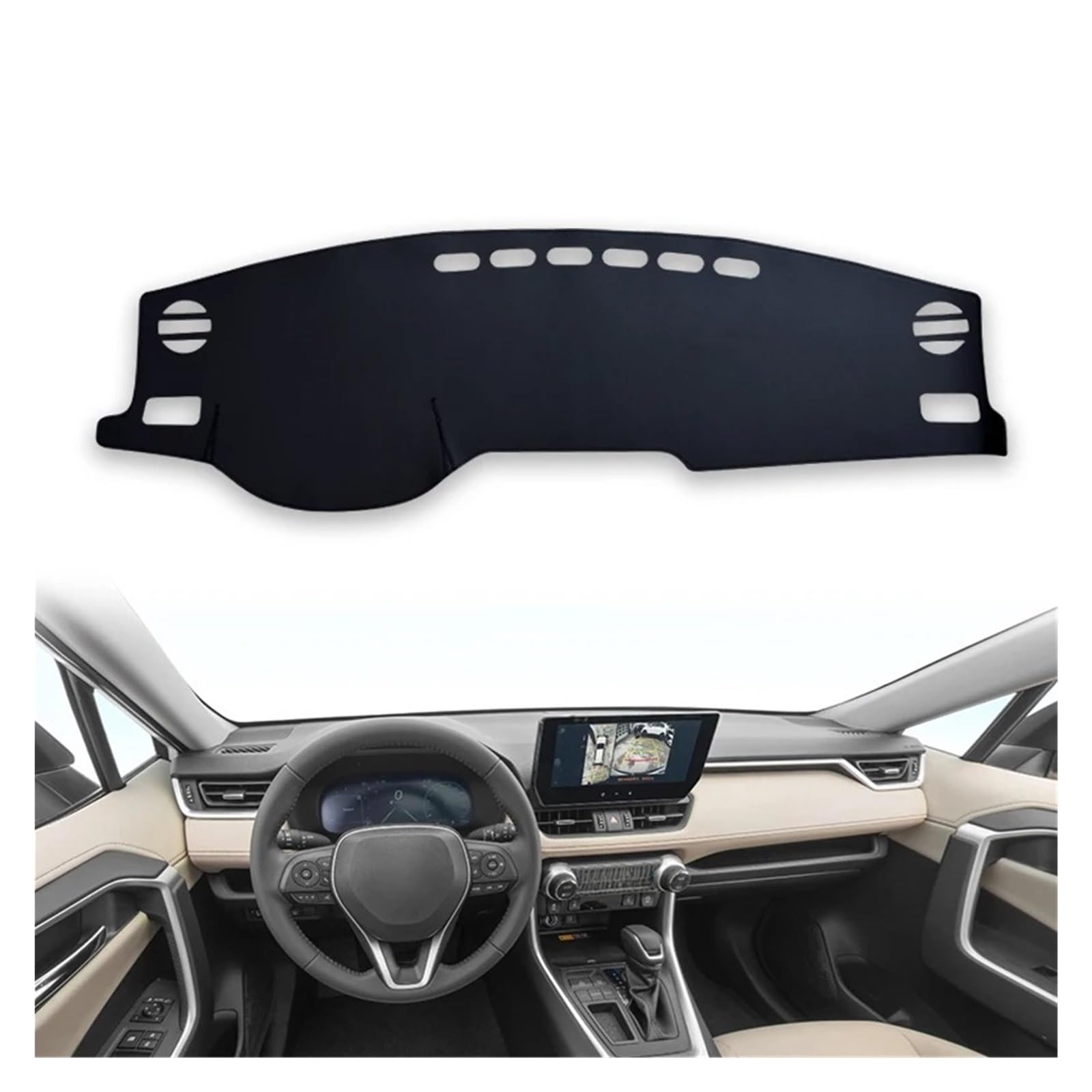 Armaturenbrettabdeckung Matte Für Toyota Für Rav4 2020-2024 LHD Auto Dashboard Abdeckung Auto Matten Sonnenschutz Instrume Panel Zubehör Wasserdicht von YAKISA