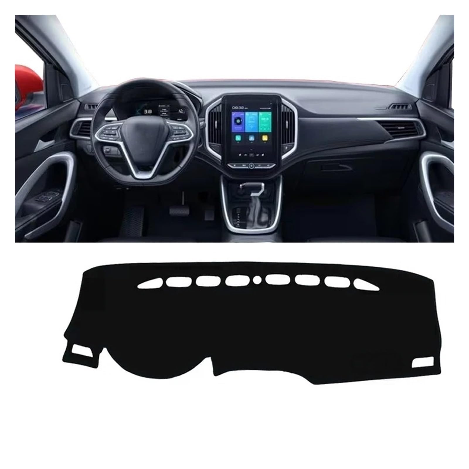 Armaturenbrettabdeckung Matte Für Wuling Für Almaz 2018 2019 2020 2021 2022 2023 Auto Dashboard Abdeckung Sonnenschutz Pad Zubehör Auto Dashboard Abdeckung(A Black Side) von YAKISA