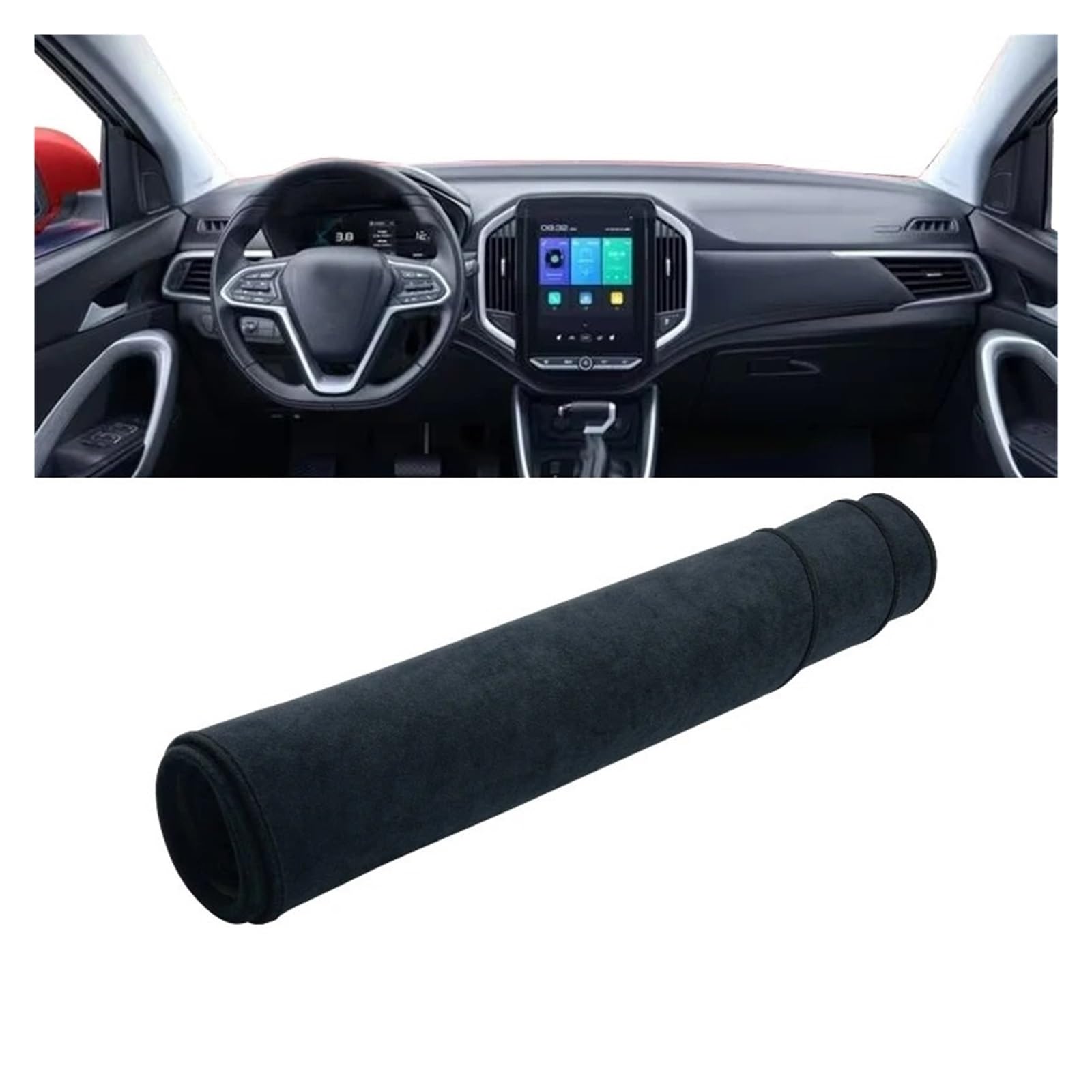 Armaturenbrettabdeckung Matte Für Wuling Für Almaz 2018 2019 2020 2021 2022 2023 Auto Dashboard Abdeckung Sonnenschutz Pad Zubehör Auto Dashboard Abdeckung(B Black) von YAKISA