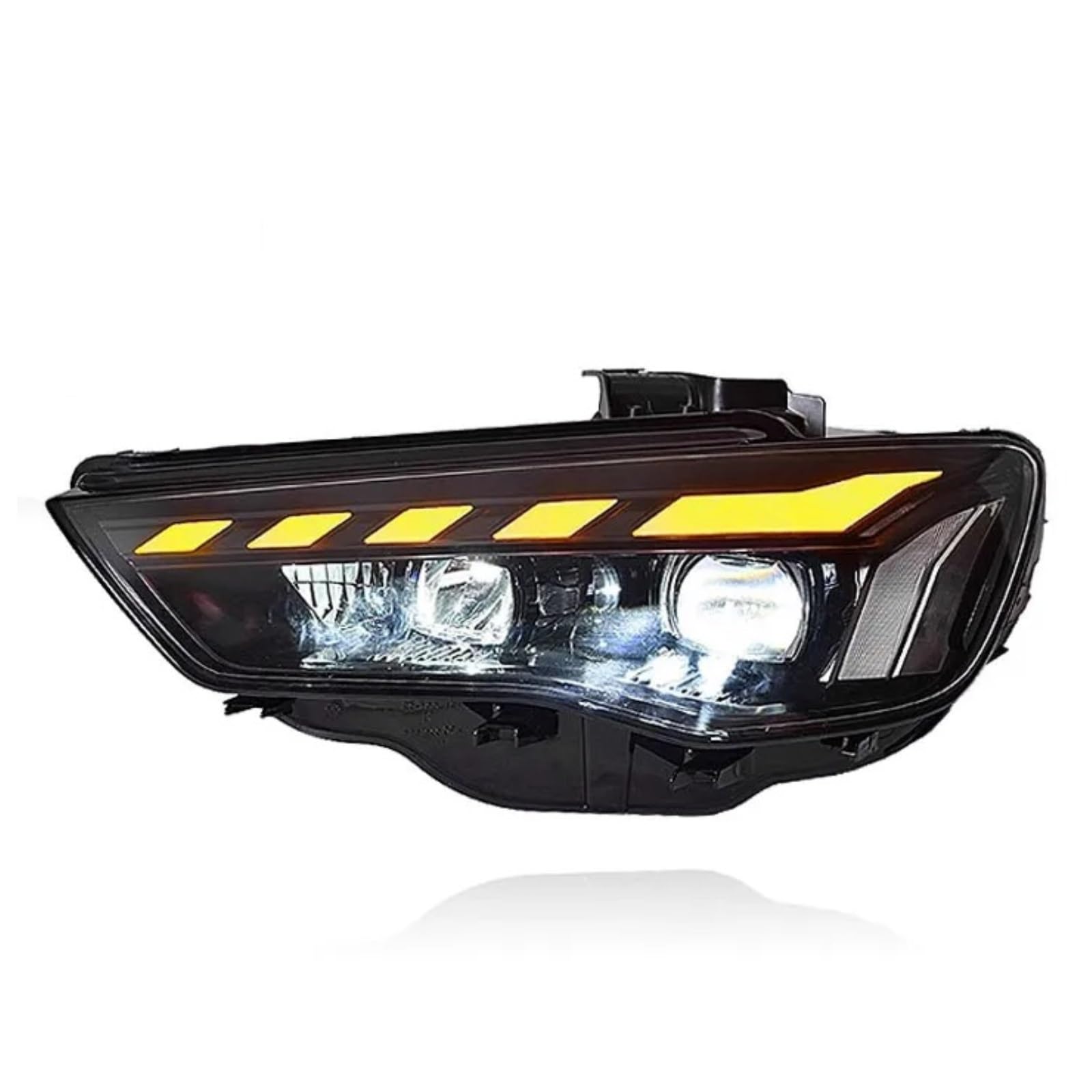 Für A3 Scheinwerfer 2013-2016 Auto Scheinwerfer Scheinwerfer Projektor Objektiv DRL Sequentielle Blinker Scheinwerferglas Gehäuse Streuscheibe(for Xenon) von YAKISA