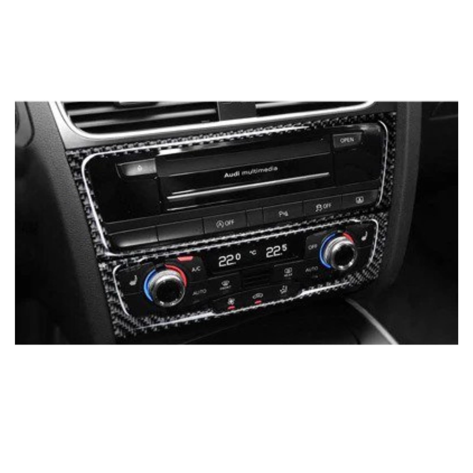 Für A4 Für A5 Für B8 Für Q5 Real Carbon Fiber Auto Navigation Klimaanlage CD Bedienfeld LHD RHD Aufkleber Innen Zubehör Auto Zentrale Steuerung Trim Aufkleber(E) von YAKISA