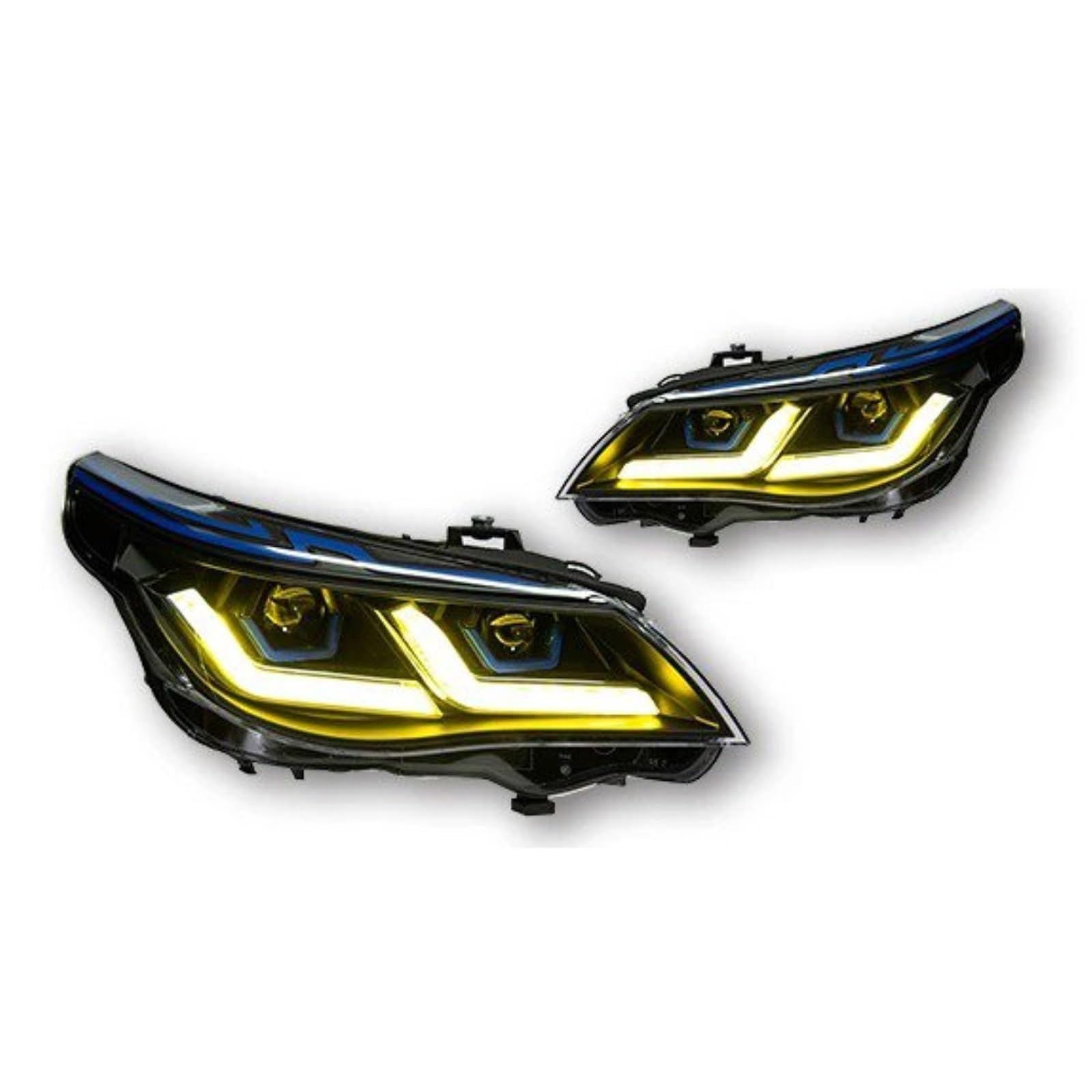 Für E60 5 Serie Scheinwerfer 2003-2010 520I 523I 530I Kopf Lampe Drl Projektor Objektiv Automotive Zubehör Auto Lichter Scheinwerferglas Gehäuse Streuscheibe(RHD,2003-2006B) von YAKISA