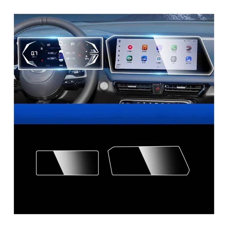 Für GAC Für EMZOOM GS3 2023 2024 Dashboard-Navigationsmembran Auto-GPS-Display Schutzfolie Aus Gehärtetem Glas Zubehör Navigation Schutzfolie Aus Gehärtetem Glas(2 PCS 12.3) von YAKISA