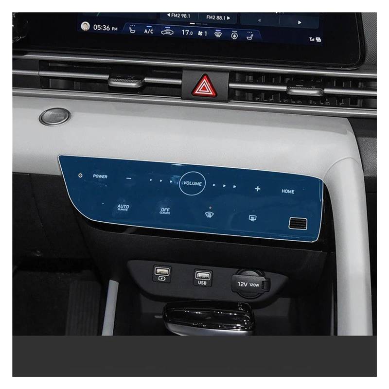 Für Hyundai Für Elantra Für Avante CN7 2021 Zentrale Steuerung Navigation Getriebe Innen Klimaanlage Panel TPU Schutz Film Auto Zentrale Steuerung Trim Aufkleber(Air Conditioning Panel Film) von YAKISA