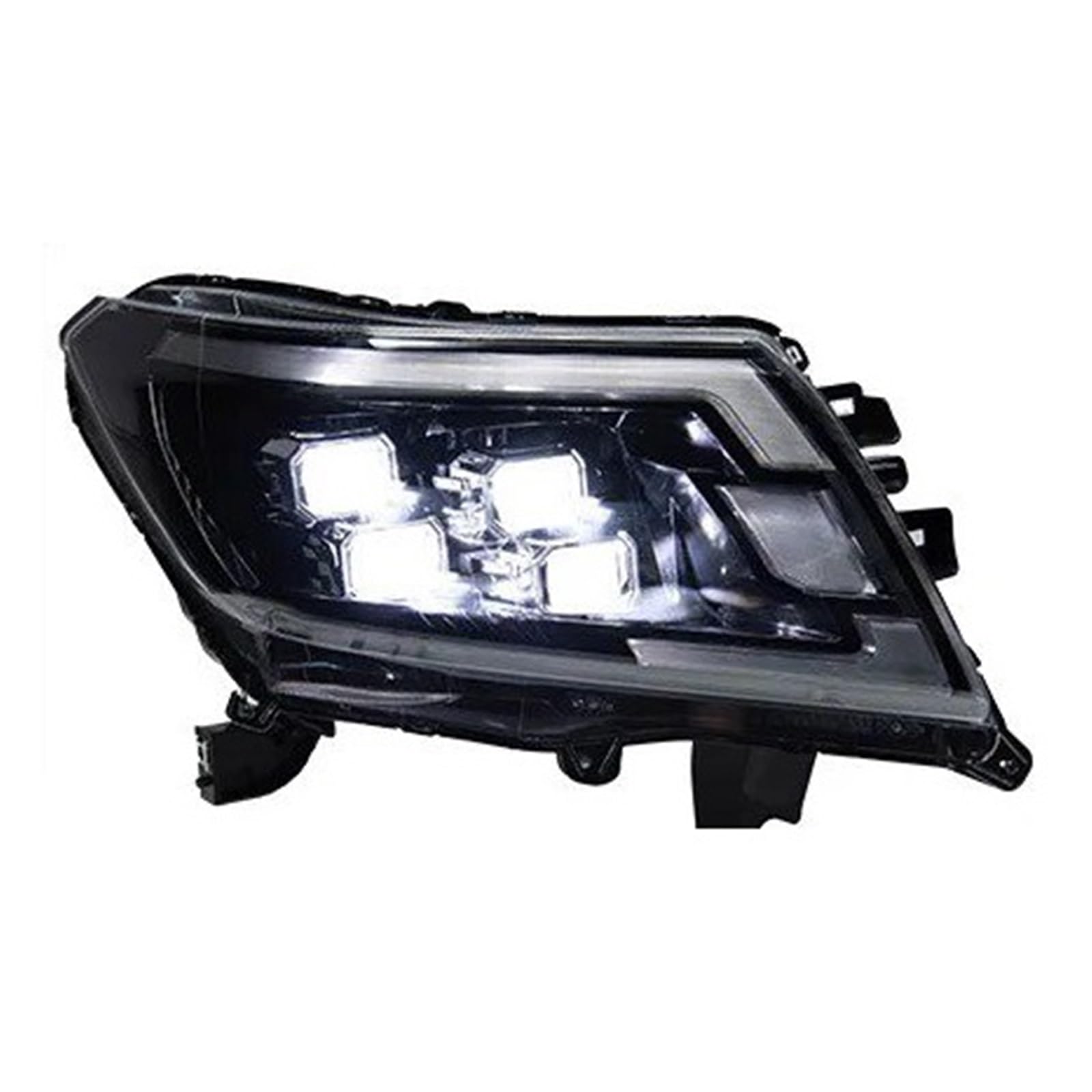 Für Nissan Für Navara Scheinwerfer 2014-2021 NP300 Kopf Lampe Drl Dynamische Signal Projektor Objektiv Automotive Zubehör Auto Lichter Scheinwerferglas Gehäuse Streuscheibe(for Halogen) von YAKISA