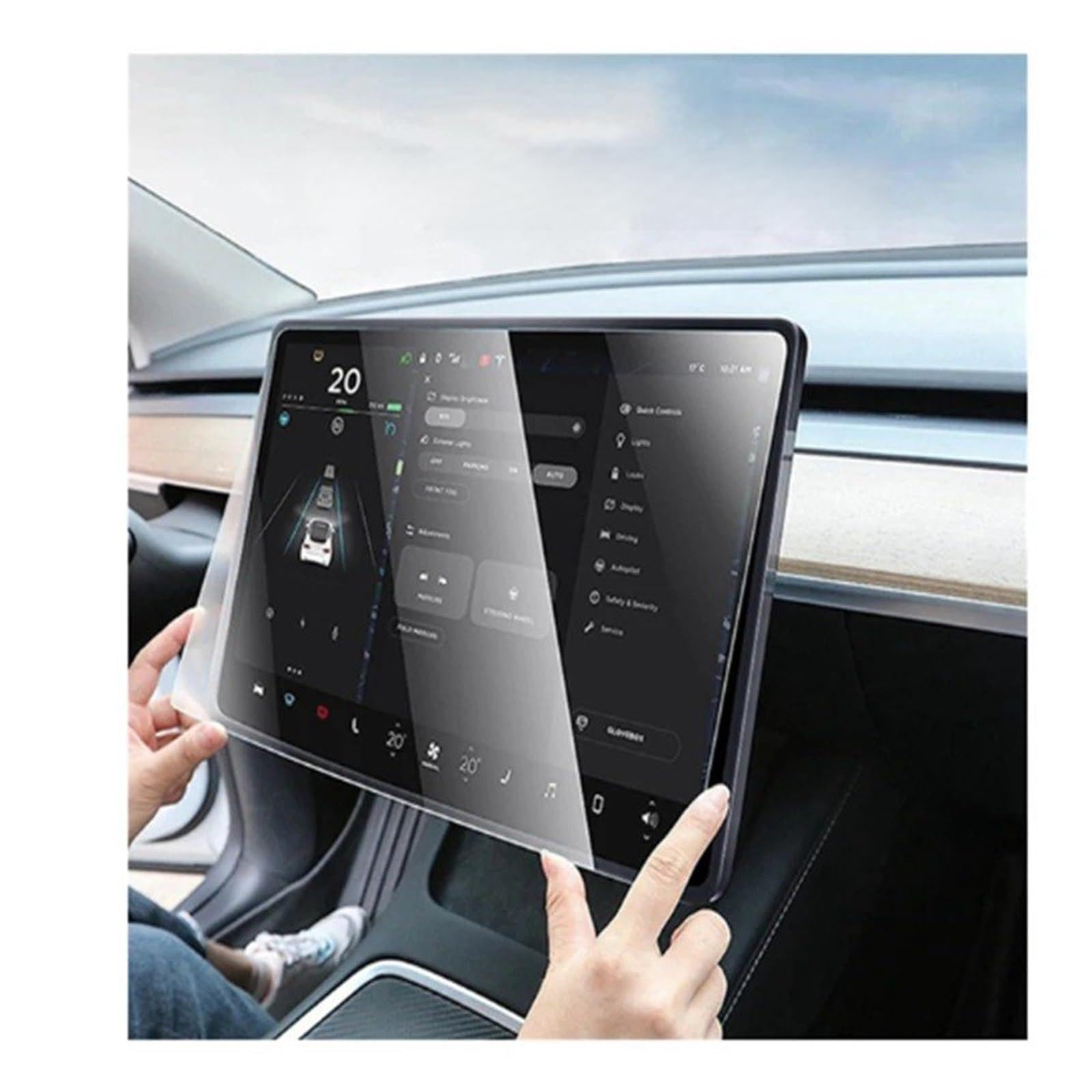 Für Tesla Für Modell 3 Y 2023 2022 2021 9H Matt Gehärtetes Glas Displayschutzfolie Center Control Navigation Film Auto Ändern Zubehör Navigation Schutzfolie Aus Gehärtetem Glas(Model 3 Y-Matte) von YAKISA