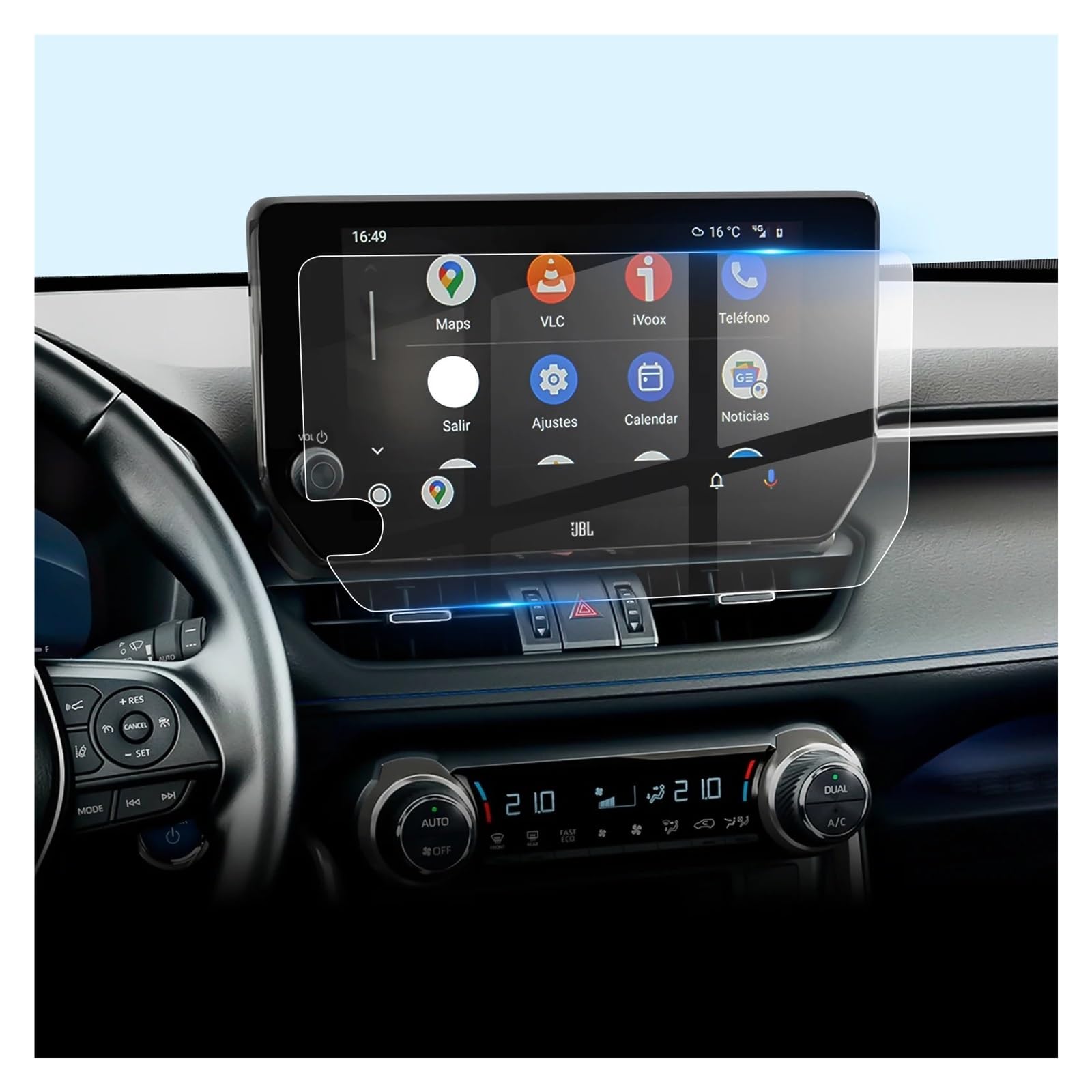 Für Toyota Für RAV4 2023 2024 2025 10,5-Zoll-Auto-Multimedia-Radio-Displayschutzfolie Autozubehör Navigation Schutzfolie Aus Gehärtetem Glas(Left Hand Drive) von YAKISA