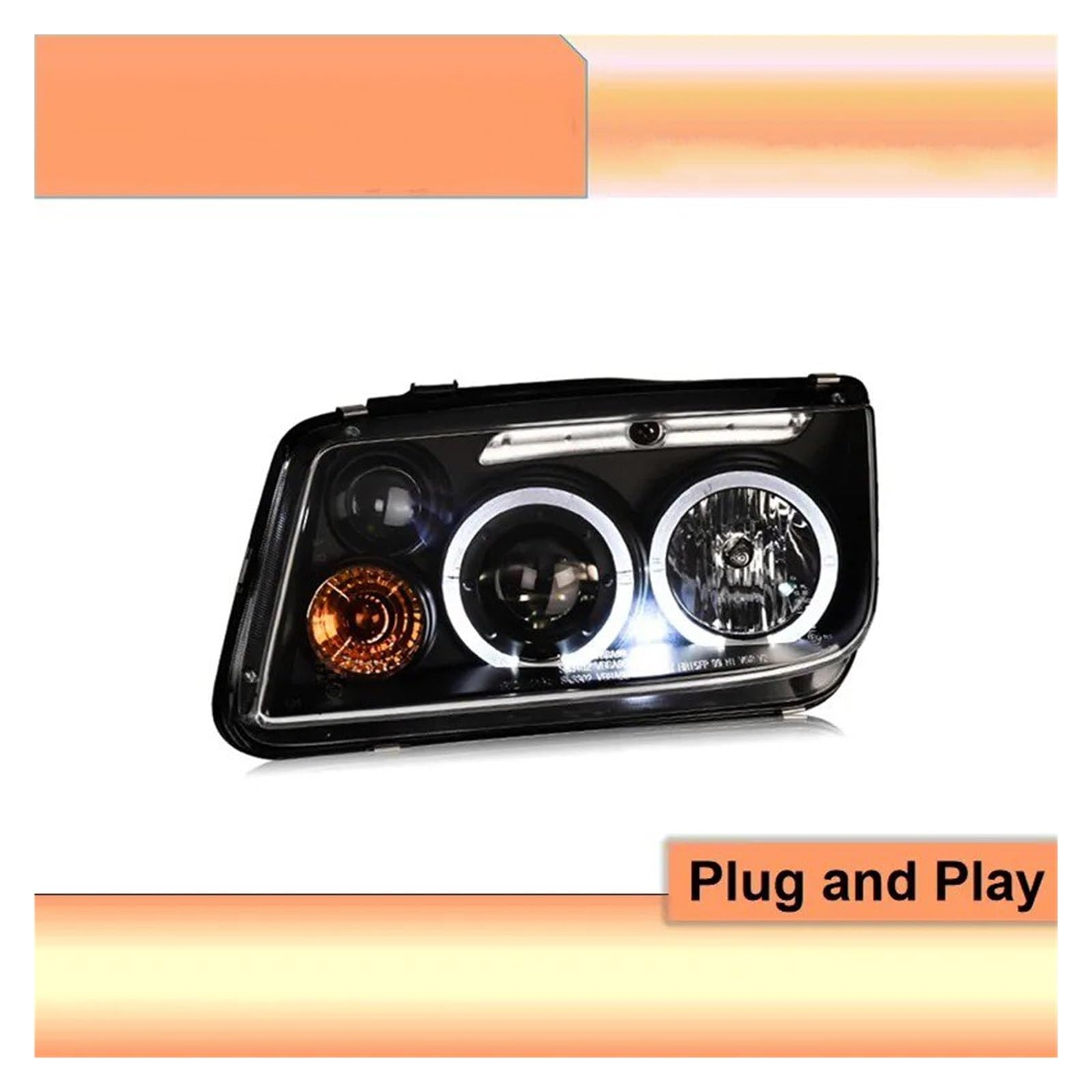 Für VW Für Bora Kopf Lichter 1999-2005 Für Bora Scheinwerfer DRL Front Bi-Xenon Objektiv Doppel Strahl HID KIT Auto Zubehör Scheinwerferglas Gehäuse Streuscheibe(6000K Cold White,35W) von YAKISA