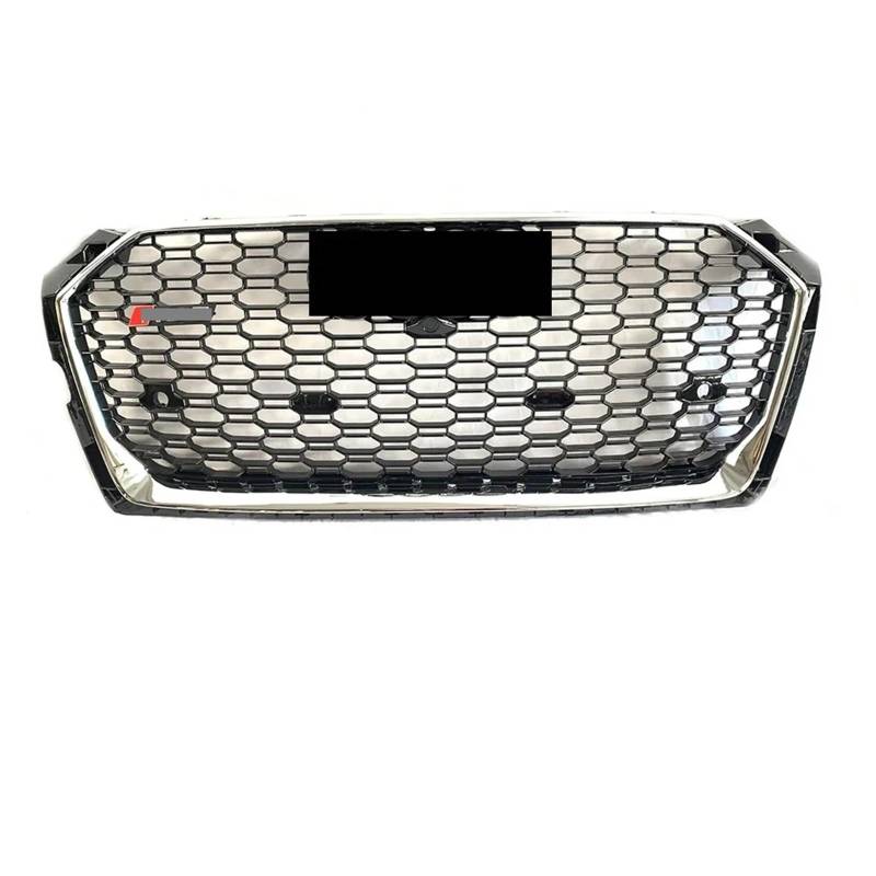 Kühlergrille Für A5 S5 F5 2017–2019 Bis RS5 Style Obere Gitter RS5 Style Trim Grill Glänzend Schwarz Frontstoßstangengrill Auto Frontgrill(Chrome Frame) von YAKISA