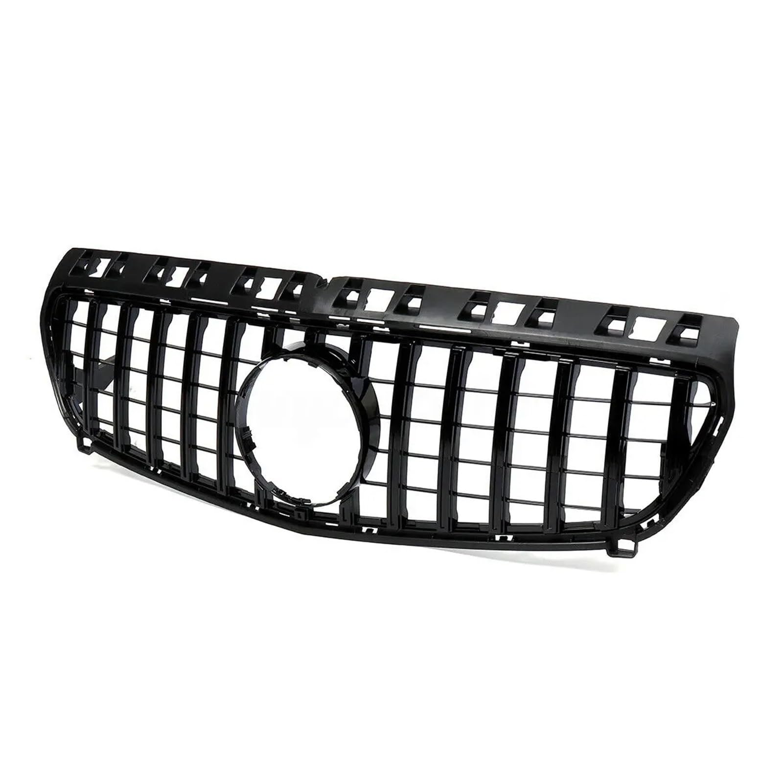 Kühlergrille Für Benz A Für Klasse W176 2013-2015 A180 A200 A250 A45 Für AMG Für GT Stil Silber/schwarz Obere Stoßstange Haube Mesh Grill Front Grille Auto Frontgrill(Black) von YAKISA