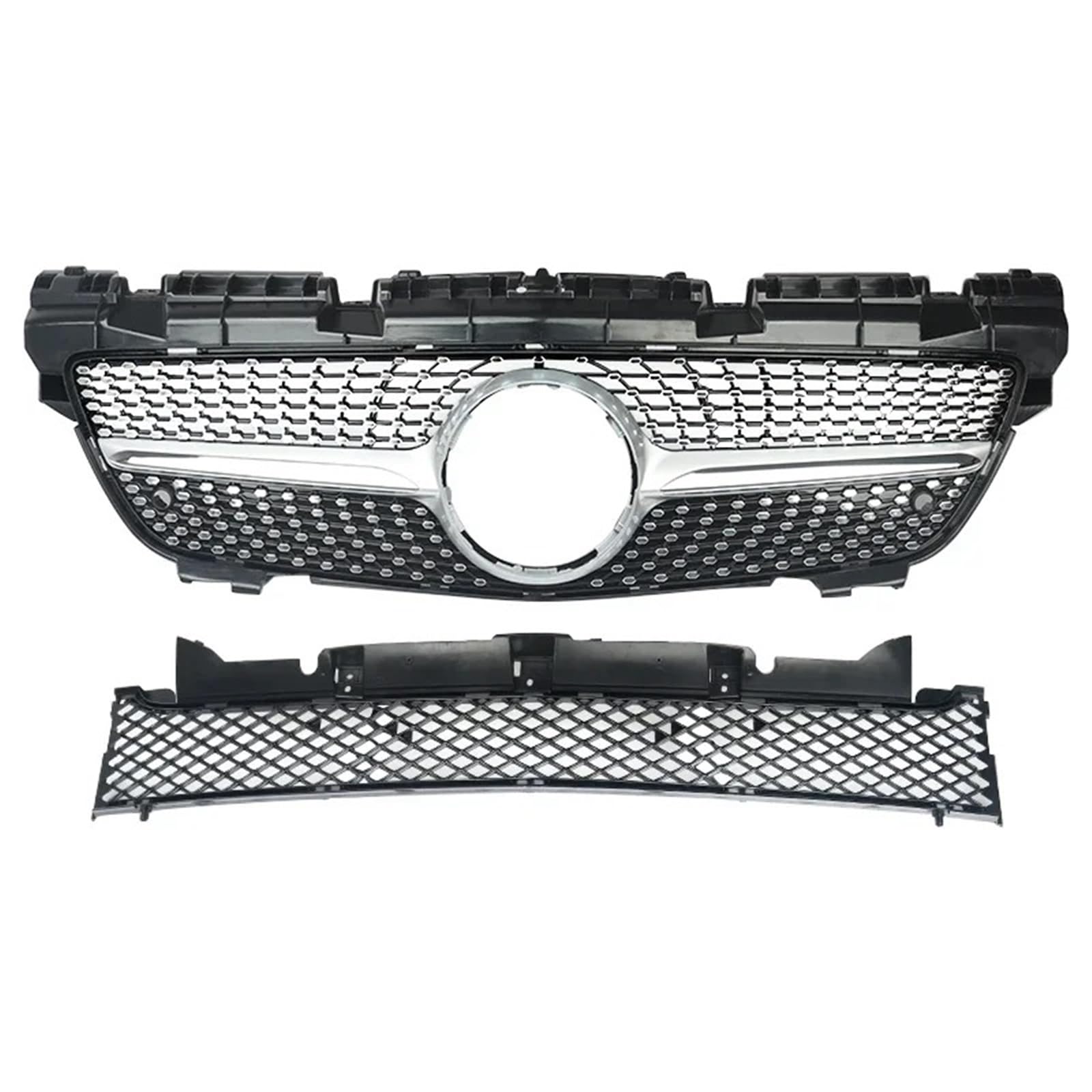 Kühlergrille Für Benz Für SLK Für Klasse R172 2011-2015 Pre-Facelift Stoßstange Grills Diamant Auto Look Vorne Oberen + Unteren Kühlergrill Auto Frontgrill von YAKISA