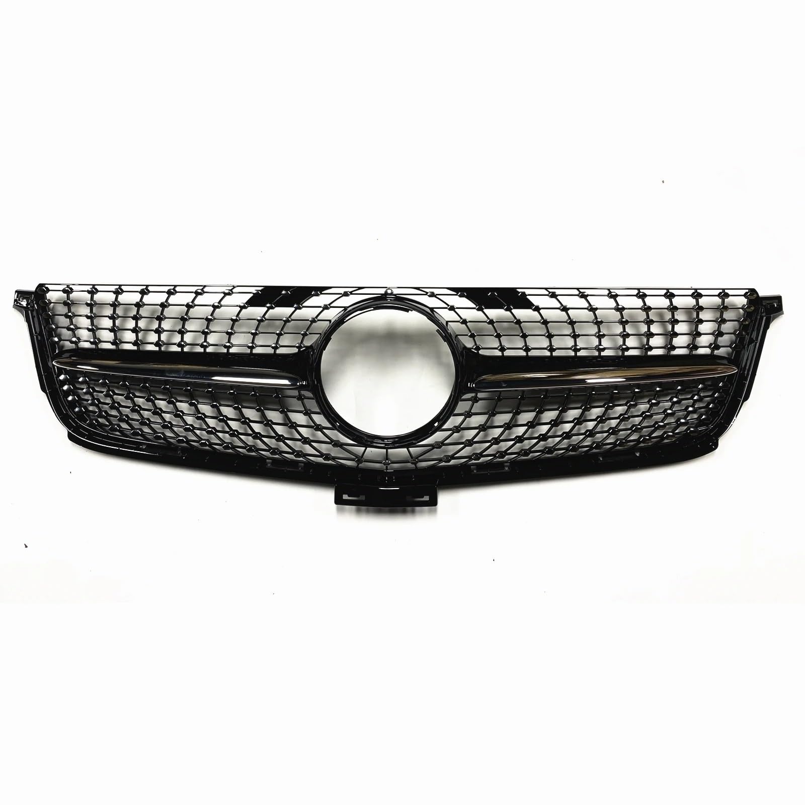 Kühlergrille Für Benz W166 ML 2012-2015 Diamant Stil Frontgrill Grills Silber/Schwarz ML300 ML320 ML350 ML400 Auto Stoßstange Haube Mesh Auto Frontgrill(Black) von YAKISA