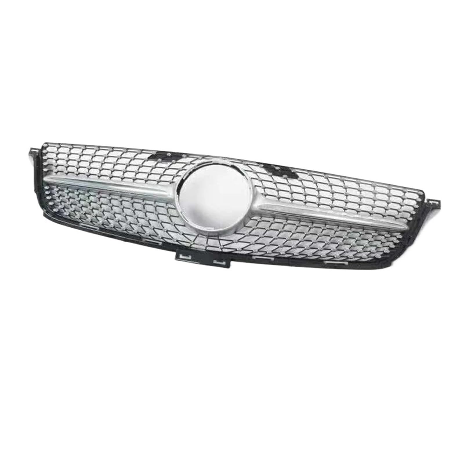 Kühlergrille Für Benz W166 ML 2012-2015 Diamant Stil Frontgrill Grills Silber/Schwarz ML300 ML320 ML350 ML400 Auto Stoßstange Haube Mesh Auto Frontgrill(Silver) von YAKISA