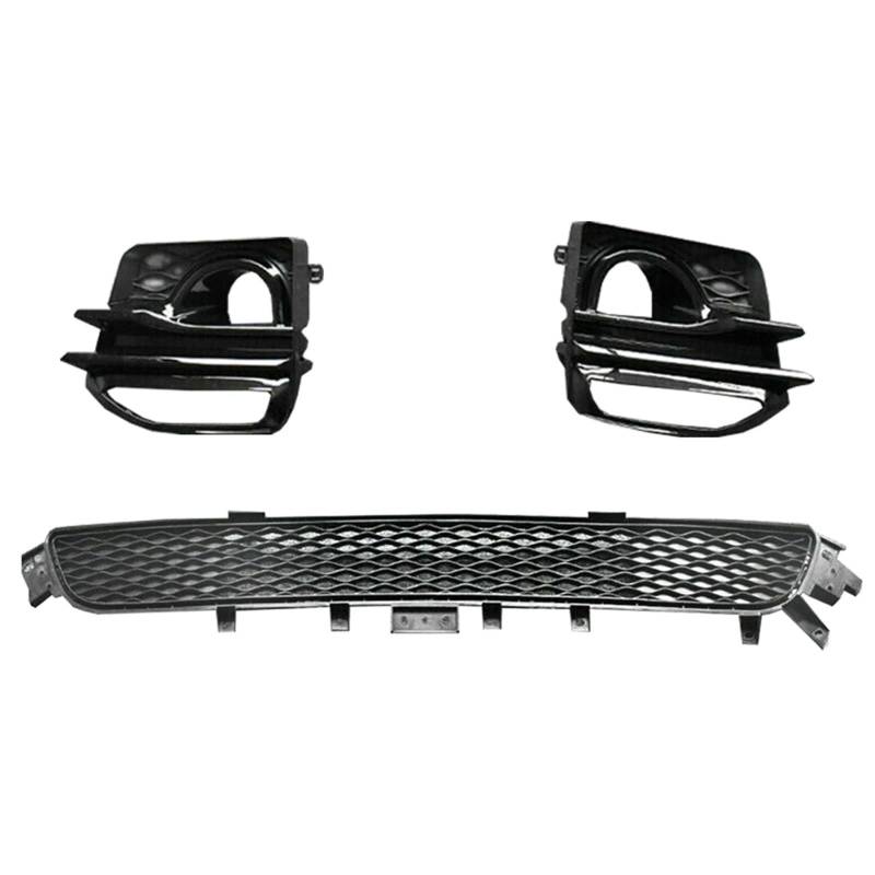 Kühlergrille Für Infiniti Q50 2014-2017 Sport Front Upper Bumper Hood Grille + Unterer Grill + Nebel Licht Abdeckung Rahmen Auto Seite Air Vent Mesh Trim Auto Frontgrill von YAKISA