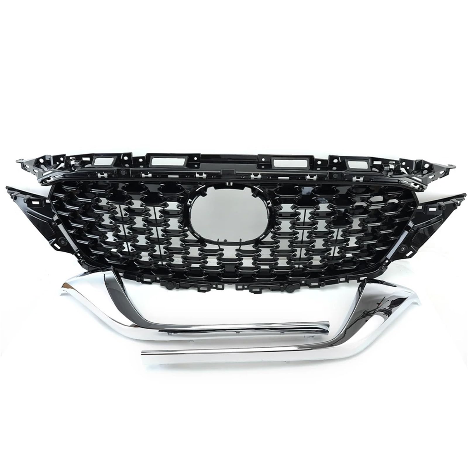 Kühlergrille Für Mazda CX5 Für CX-5 2022 2023 Für ABS Ersetzt Racing Grills Auto Zubehör KSD450710A Front Stoßstange Oberen Grille Mit Chrome Trim Auto Frontgrill von YAKISA