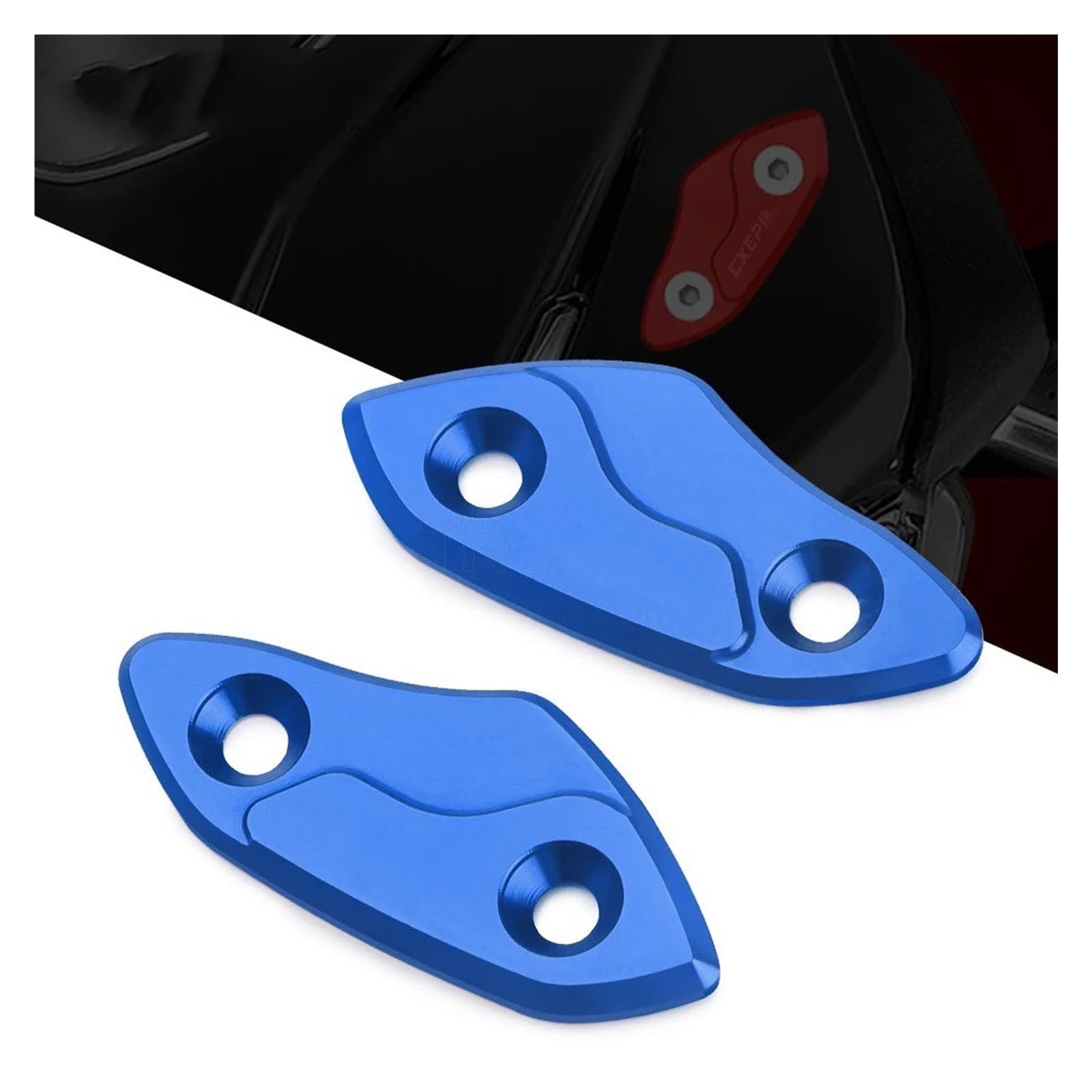 Motorrad Windschild Für Aprilia RS660 RSV4 1100 Für Fabrik RS 660 RS V4 2023 Motorrad CNC Windschutzscheibe Spiegelabdeckung Angetriebene Spiegel Eliminatoren Kappe Windabweiser Windschutzscheibe(Blue von YAKISA