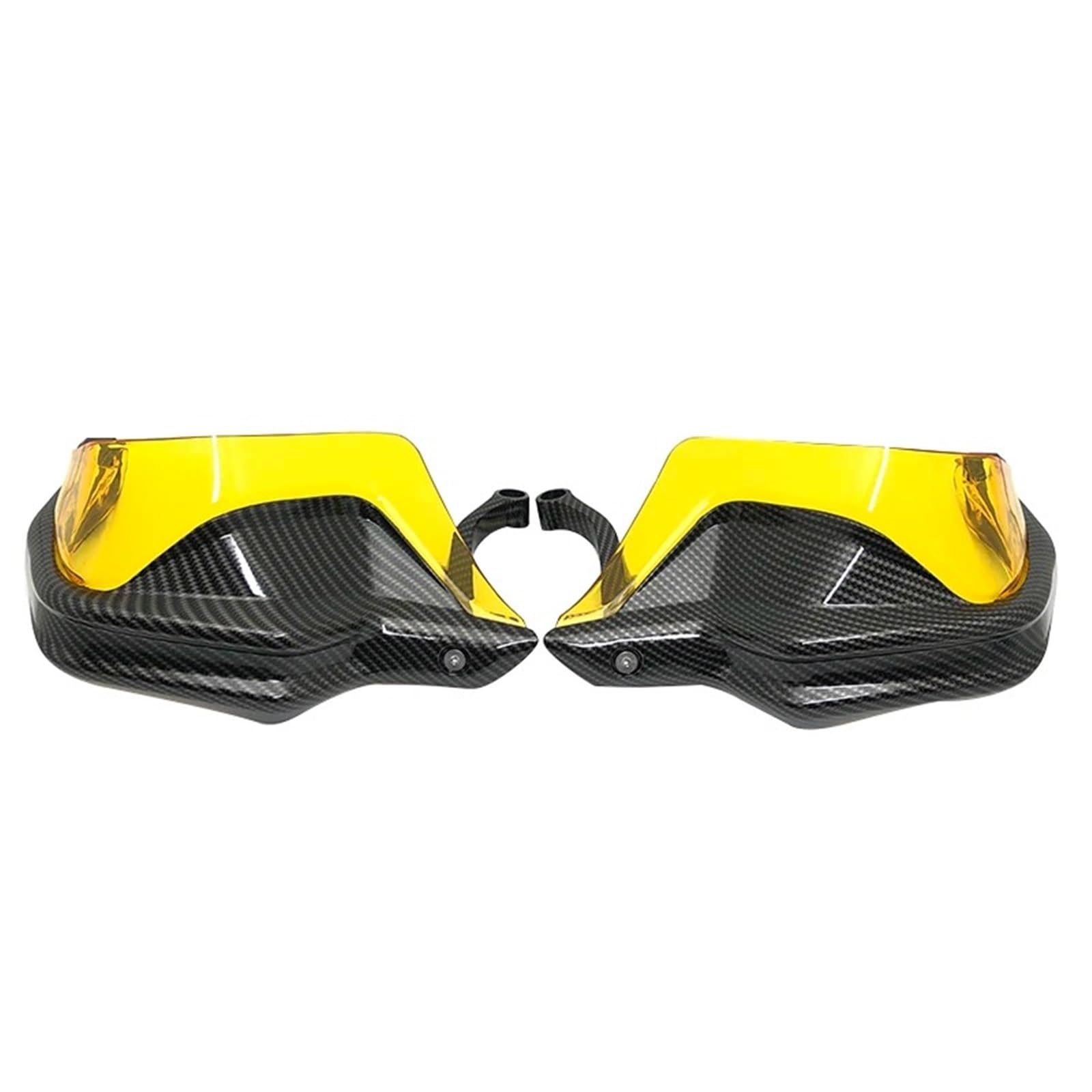 Motorrad Windschild Für G310GS G310R G310 R 2017-2023 Motorrad Handprotektoren Schild Wachen Windschutzscheibe Hand Wind Schutz Windabweiser Windschutzscheibe(Carbon Yellow Set) von YAKISA