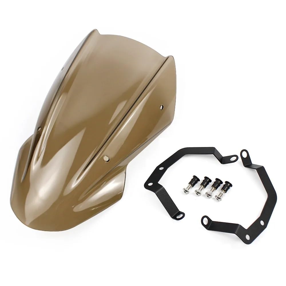 Motorrad Windschild Für Kawasaki Für Z650 Z 650 2017 2018 2019 Motorrad Windschutzscheibe Windschutzscheibe Visier Windschutz Schild Air Deflektor Zubehör Windabweiser Windschutzscheibe(Brown) von YAKISA