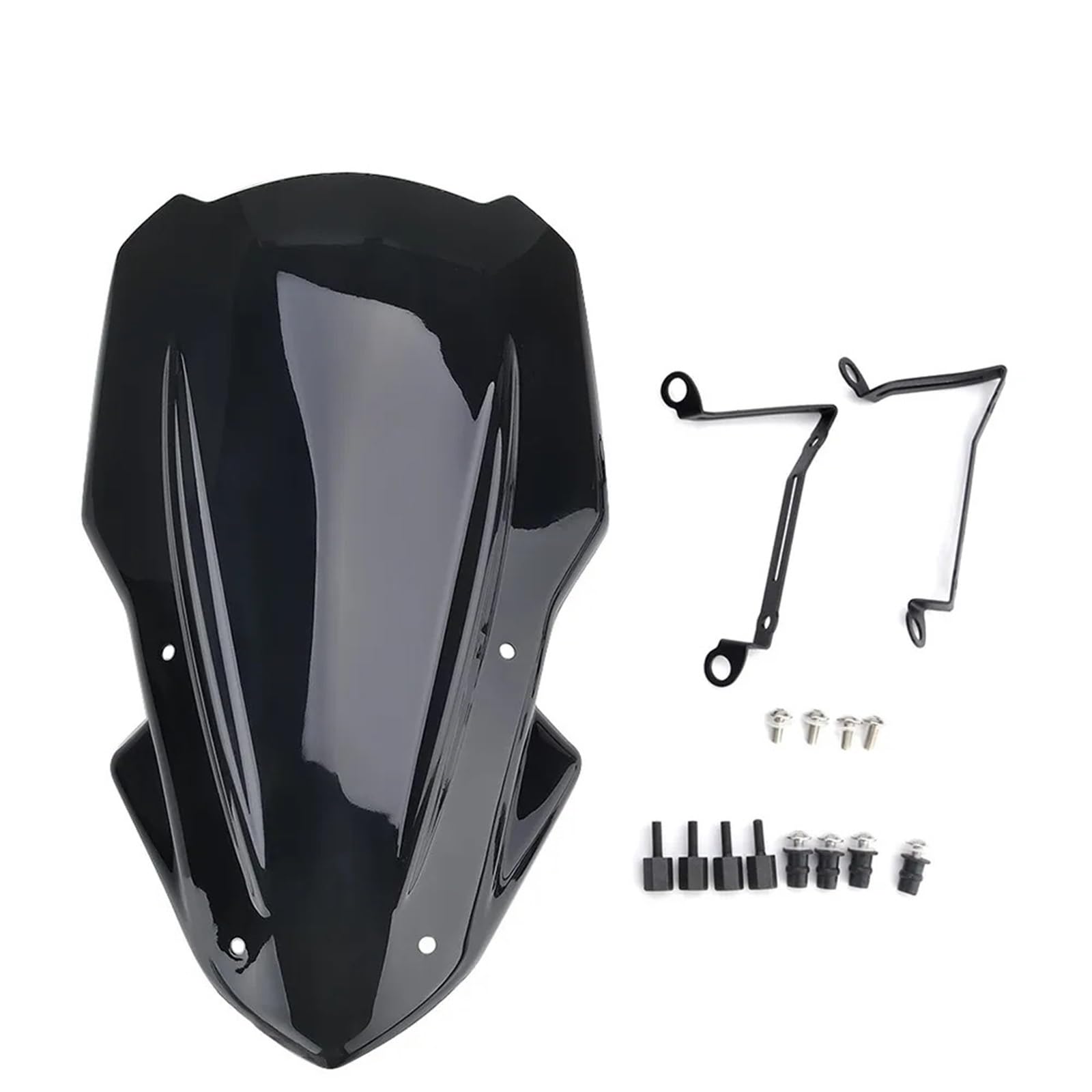 Motorrad Windschild Für Kawasaki Für Z900 2017 2018 2019 Motorrad Windschutzscheibe Windschutzscheibe Windschutz Schild Mit Halter Halterung Zubehör Windabweiser Windschutzscheibe(BK) von YAKISA