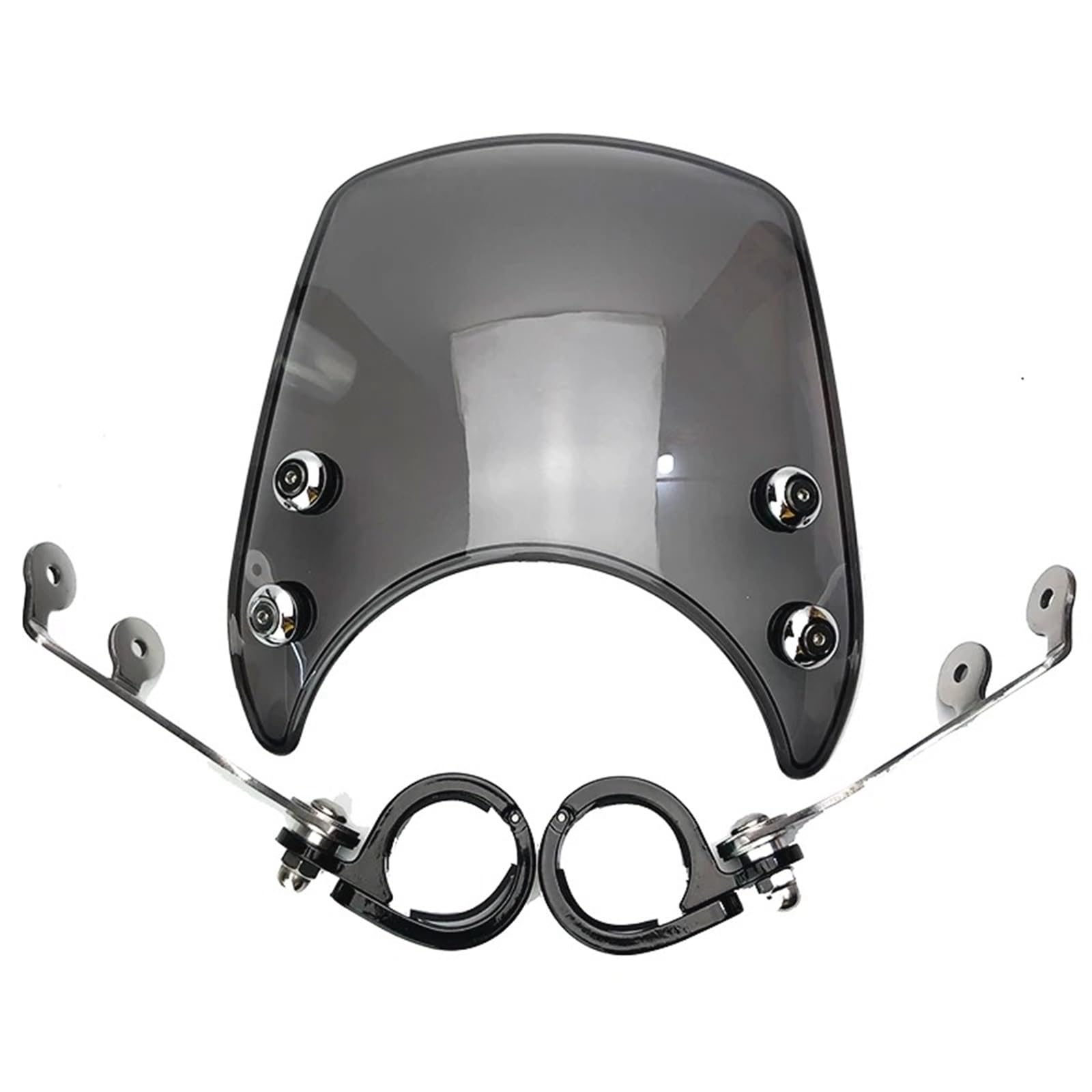 Motorrad Windschild Für XL 883 1200 2004-2019 Motorrad 39mm-41mm Windschutzscheibe Windschutz Schwarz/Rauch/Klar Windabweiser Windschutzscheibe(Dark Grey) von YAKISA