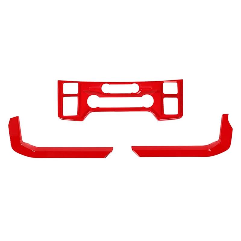 PanelMittelkonsole Für Ford Für F150 2021 2022 2023 Innenausstattung ABS 3-Pack Klimaanlage Schalter Bedienfeld Zweiseitige Gangschaltung Abdeckung Trim Mittelkonsole Styling(Red) von YAKISA