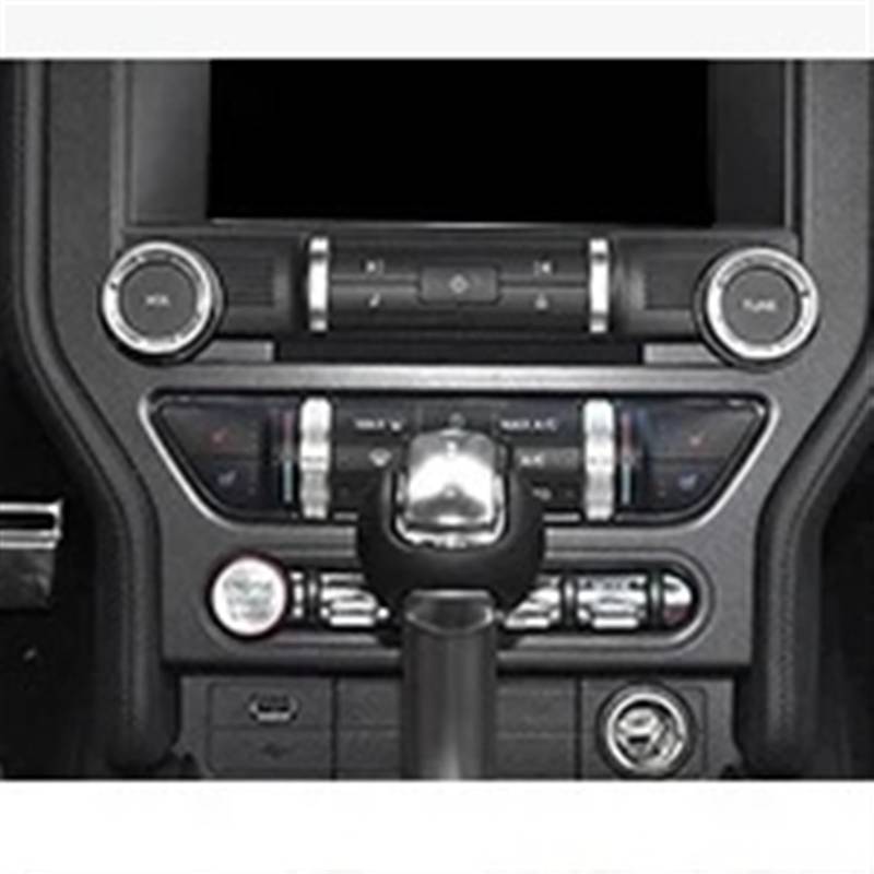 PanelMittelkonsole Für Ford Für Mustang 2015-2023 AC Control Schalter Taste Trim Volumen Einstellen Knopf Aufkleber Zentrale CD Panel Abdeckung Mittelkonsole Styling(3pc 4996) von YAKISA