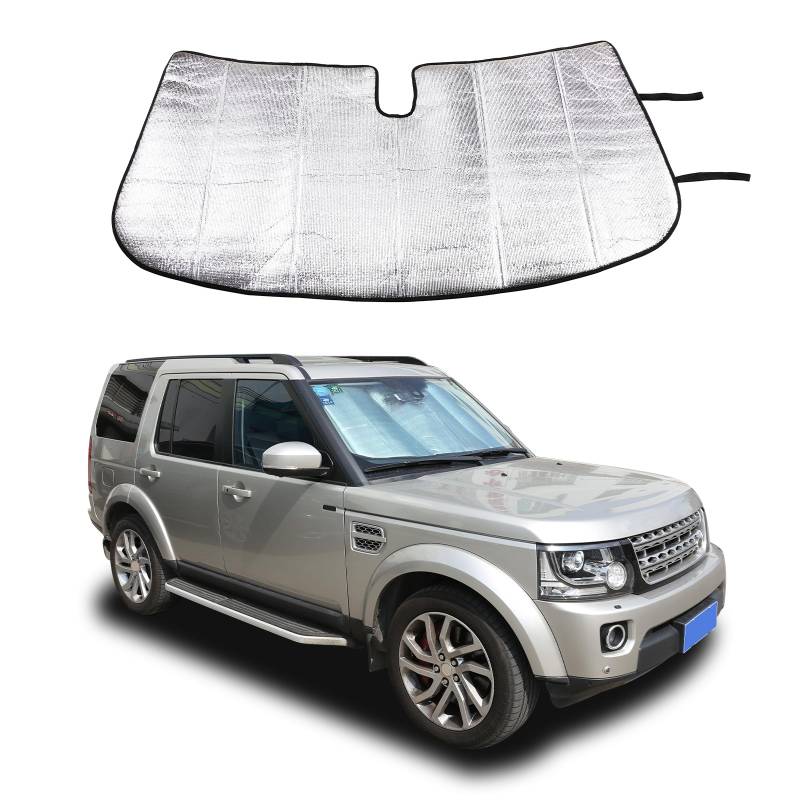 Auto Windschutzscheibe Sonnenschutz UV Ray Reflektor für Land Rover Discovery 4 LR4 2014-2017 Frontscheibe Sonnenschutz Abdeckung Faltbare Reflektierende Sonnenblende von YANER