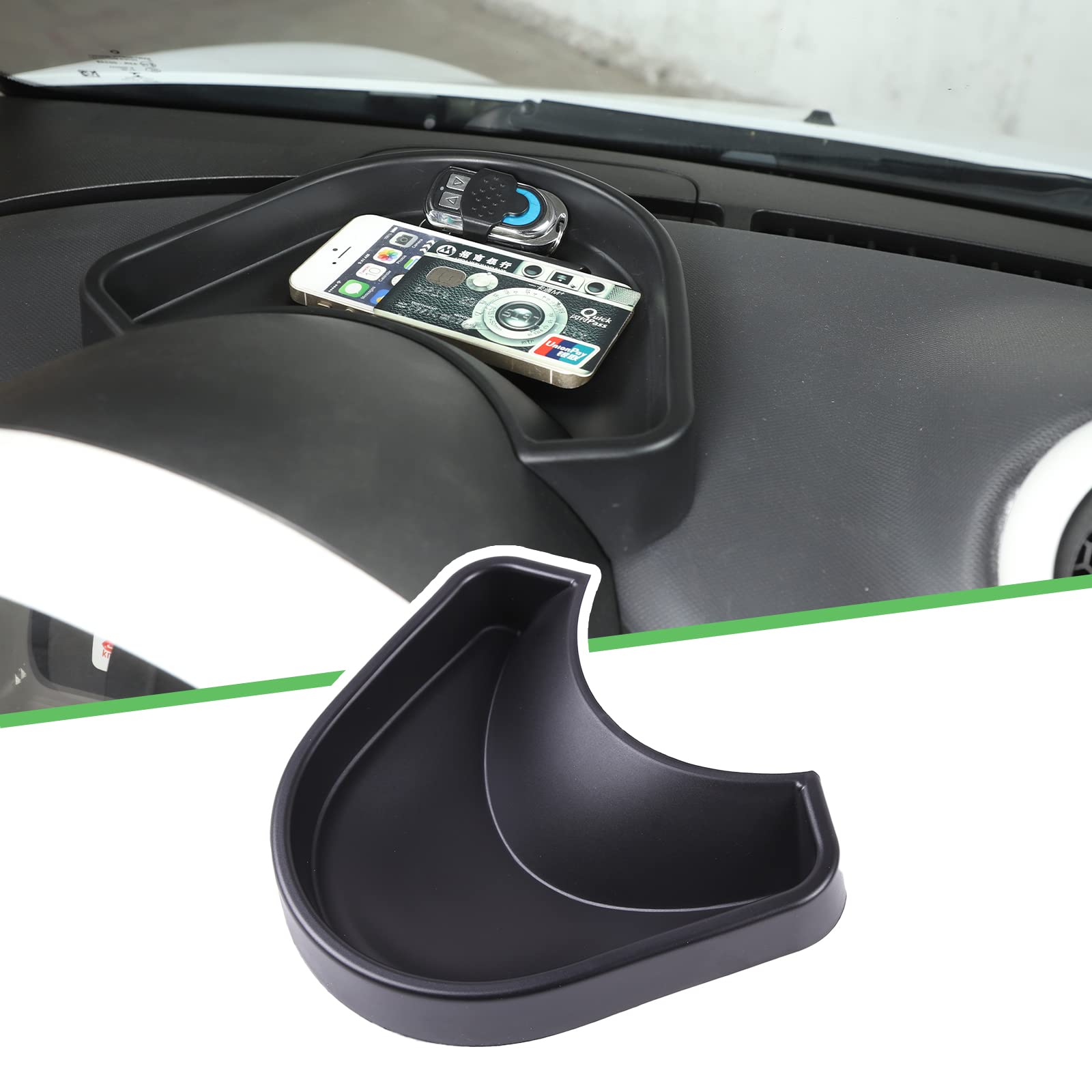 Passend für Benz Smart 453 Fortwo Forfour 2016–2021 Armaturenbrett-Aufbewahrungsbox, ABS-Armaturenbrett-Tablett-Organizer, Konsolen-Ablage-Organizer, Auto-Innenraum-Zubehör von YANER