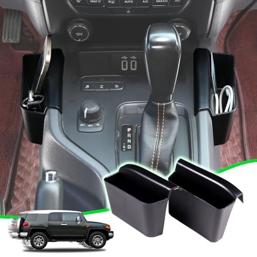 Seitliche Aufbewahrungsbox für Schaltkonsole, Getriebe-Organizer für Ford Ranger 2015–2021, Innenzubehör, Schwarz, 2 Stück von YANER