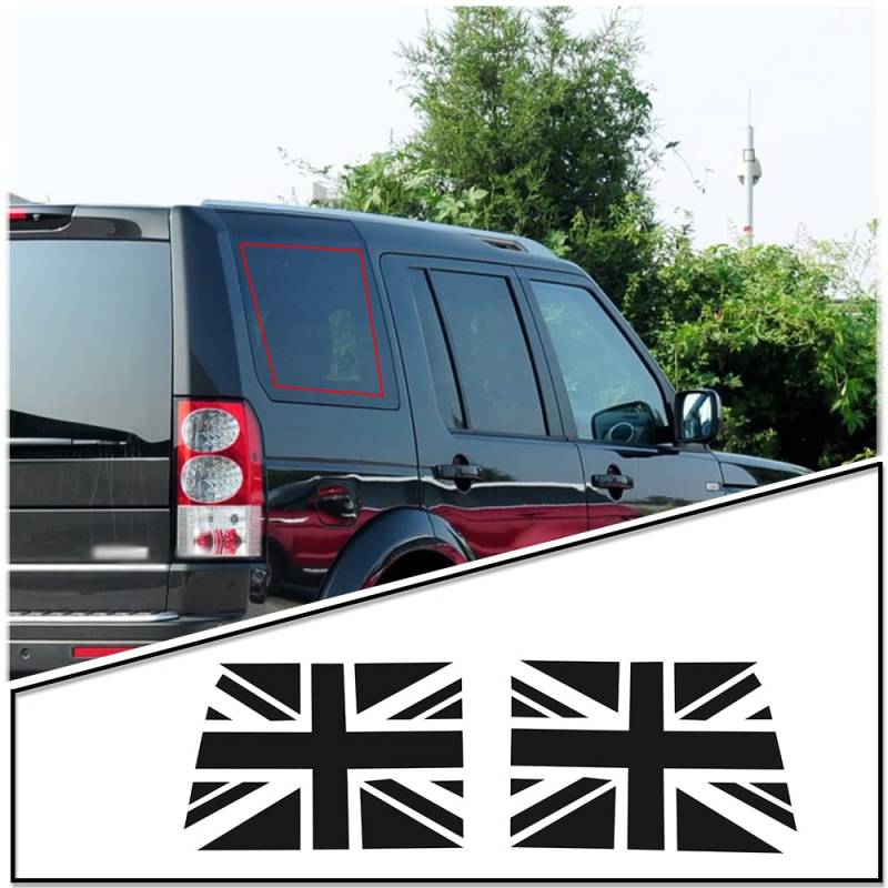 The Union Flag Vinyl Rückseite Side Fenster Aufkleber Kompatibel mit Land Rover Discovery 4 2010–2016, Fensteraufkleber, vorgeschnittene Aufkleber, Außenzubehör von YANER