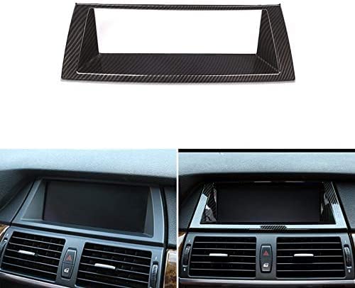 YANER Für BMW X5 X6 E70 E71 2008-2013 Auto Carbon Fiber Style Innenraum Armaturenbrett Panel Navigation Bildschirm Abdeckung Ersatz Trim von YANER