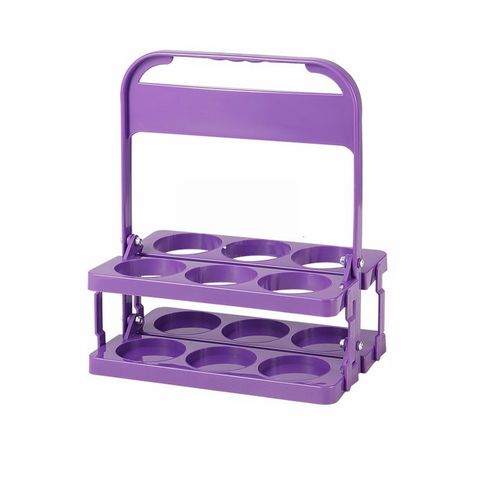 YANFJHV Tragbarer Getränkehalter aus Kunststoff, wiederverwendbar, für Bierflaschen, Kaffeebecher, Getränkehalter für Getränke, mit 6 Löchern, Becherhalter mit, für Gastronomie, (Purple, One Size) von YANFJHV