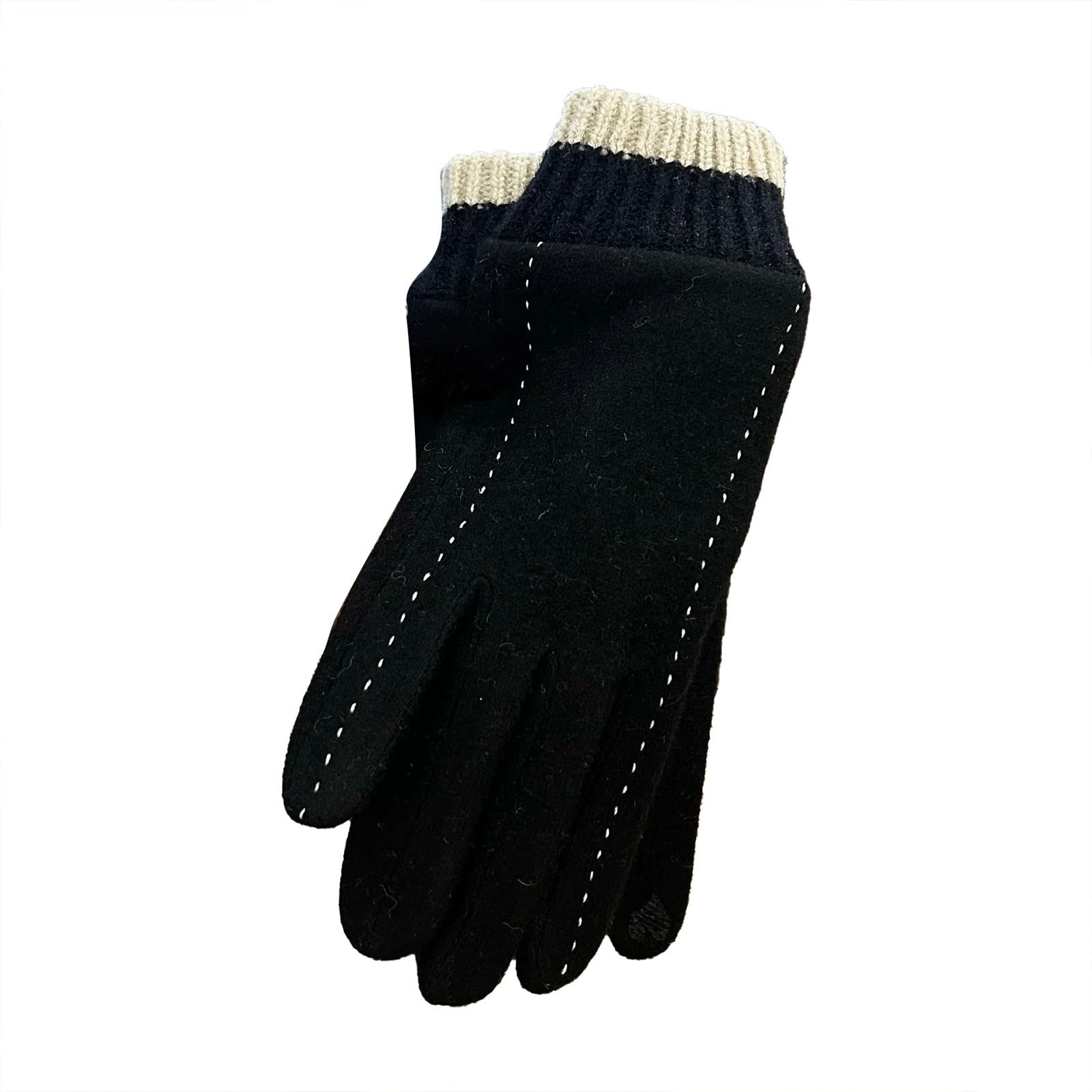 YANFJHV Warme Winter-Fahrradhandschuhe für Damen, samtverdickt, kalt und winddicht Festival Zubehör Damen (Black, One Size) von YANFJHV