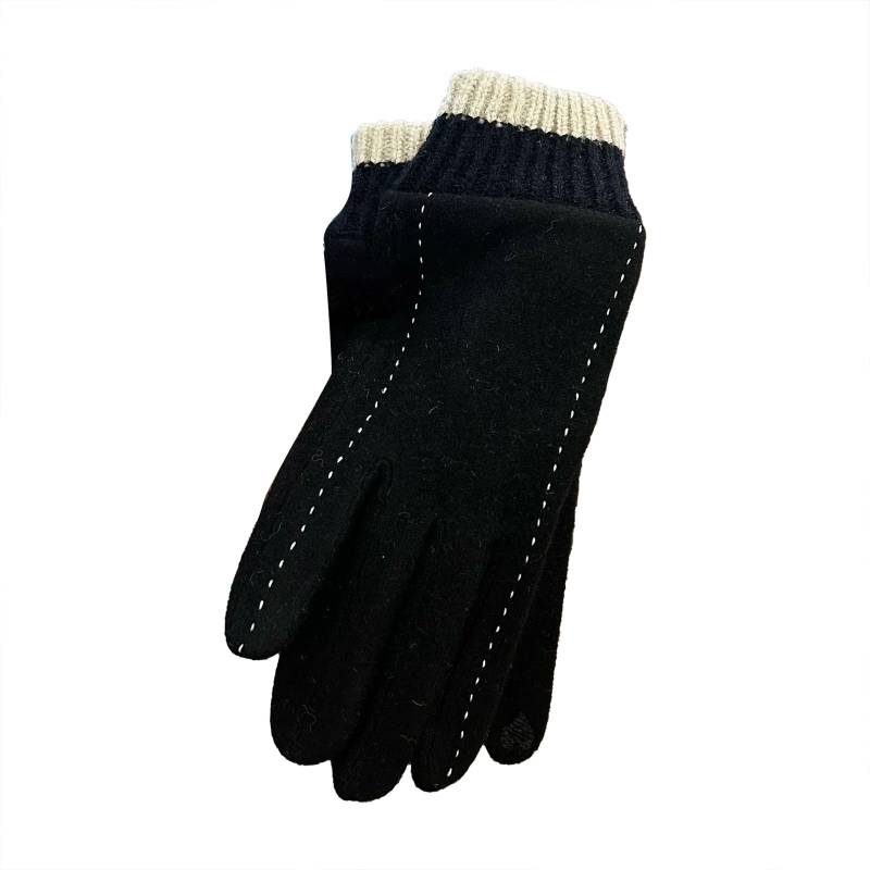 YANFJHV Warme Winter-Fahrradhandschuhe für Damen, samtverdickt, kalt und winddicht Festival Zubehör Damen (Black, One Size) von YANFJHV