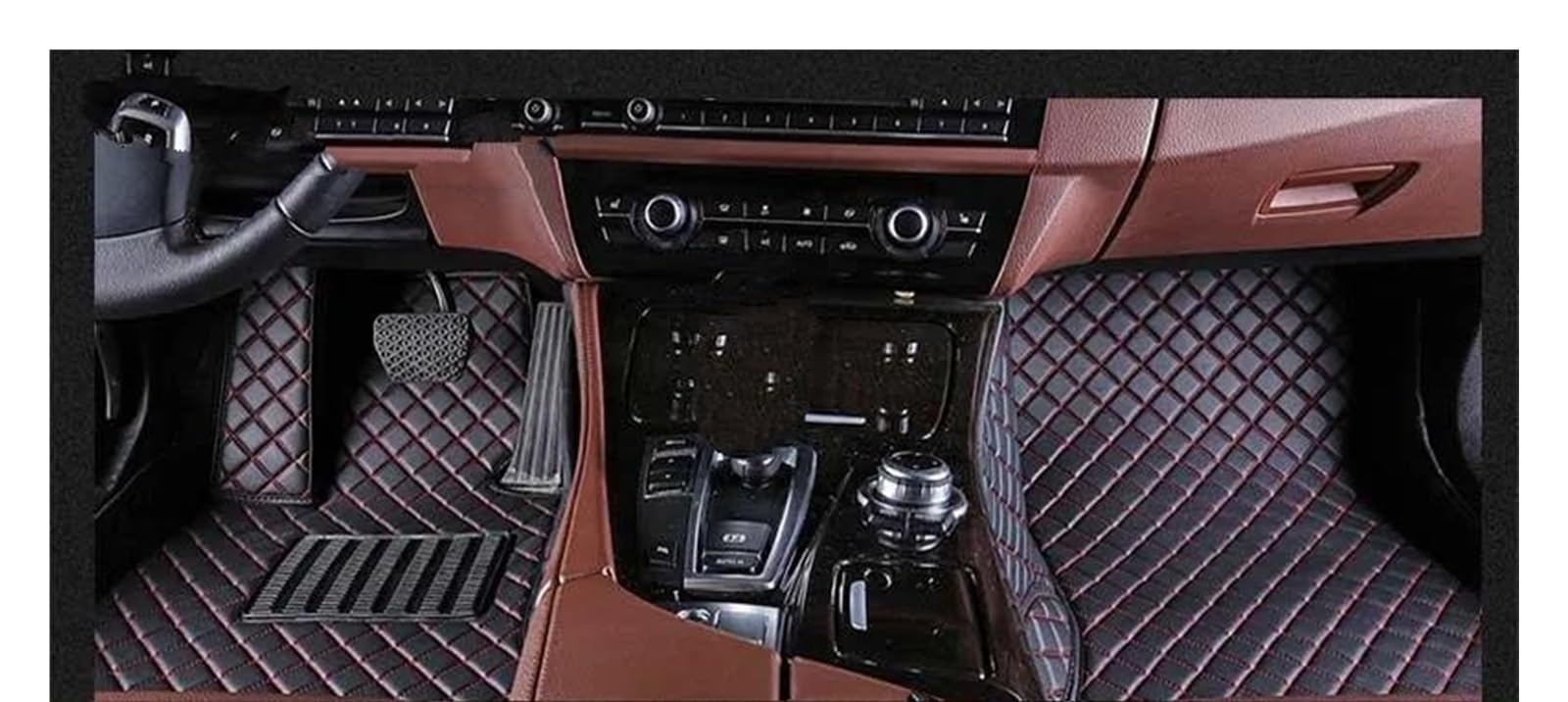 Automatte Passend Für Dodge Für Journey 2008 2009 2010 2011 2012 201 32014 2015-2023 Custom Car Fußmatten Auto Teppiche Fuß Coche Zubehör Auto Fußmatten(Black Red) von YANGTINGTING