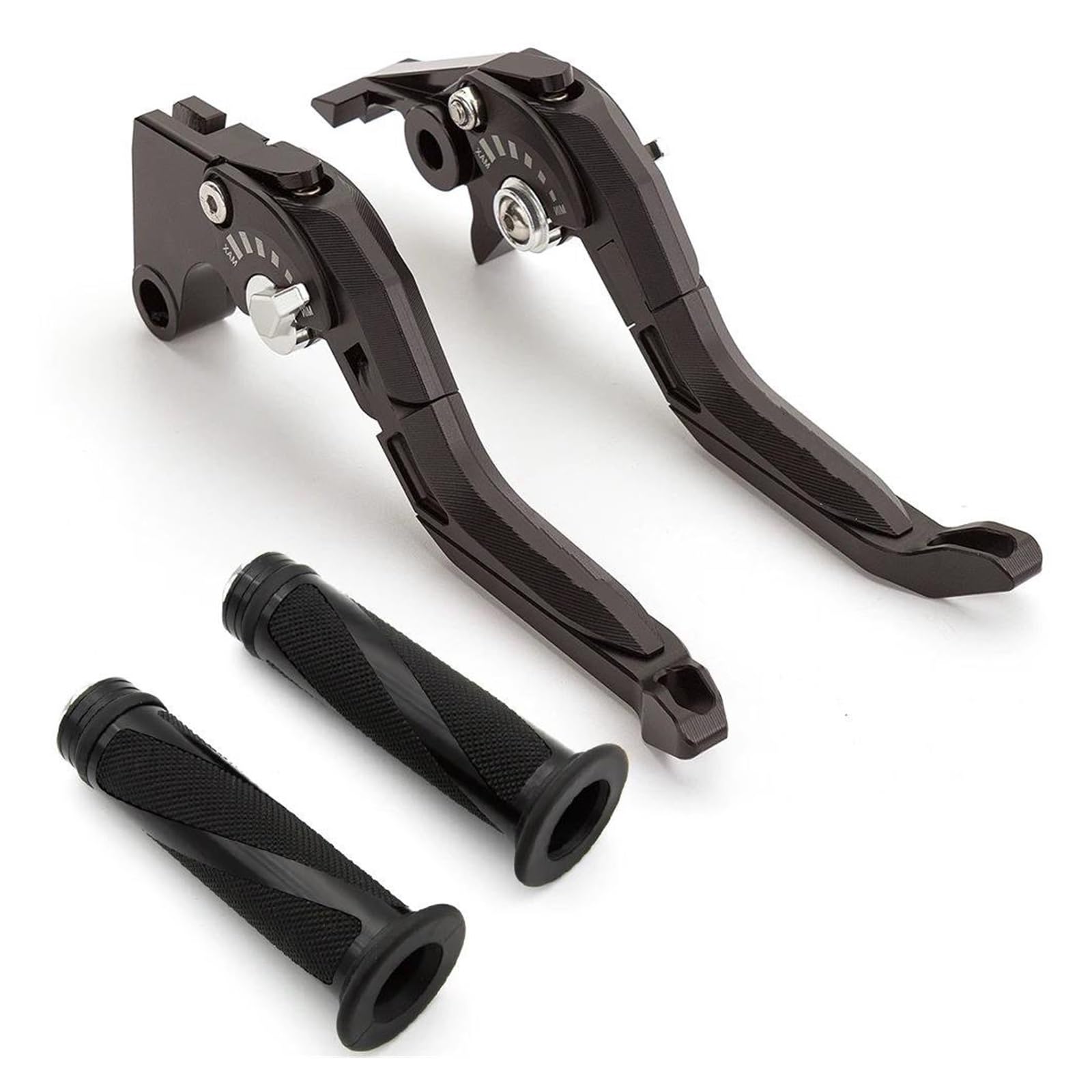 Bremshebel Für Daytona 675R 2011-2016 CNC 3D Verstellbare Faltbare Ausziehbare Motorradbremskupplungshebel Griffgriffe Set Kupplungshebel Motorrad(Black Lever-Grips) von YANGTINGTING