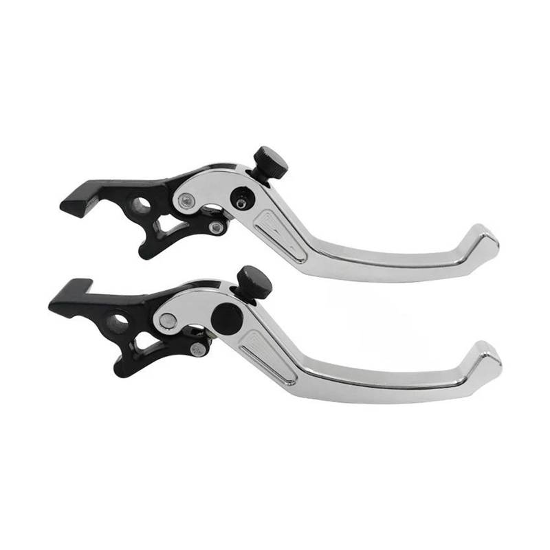 Bremshebel Motorrad-Doppelscheibenbremse Universelles CNC-verstellbares Aluminium-Doppelbremsgriffhebel Motorrad-Modifikationszubehör Kupplungshebel Motorrad(Silber) von YANGTINGTING