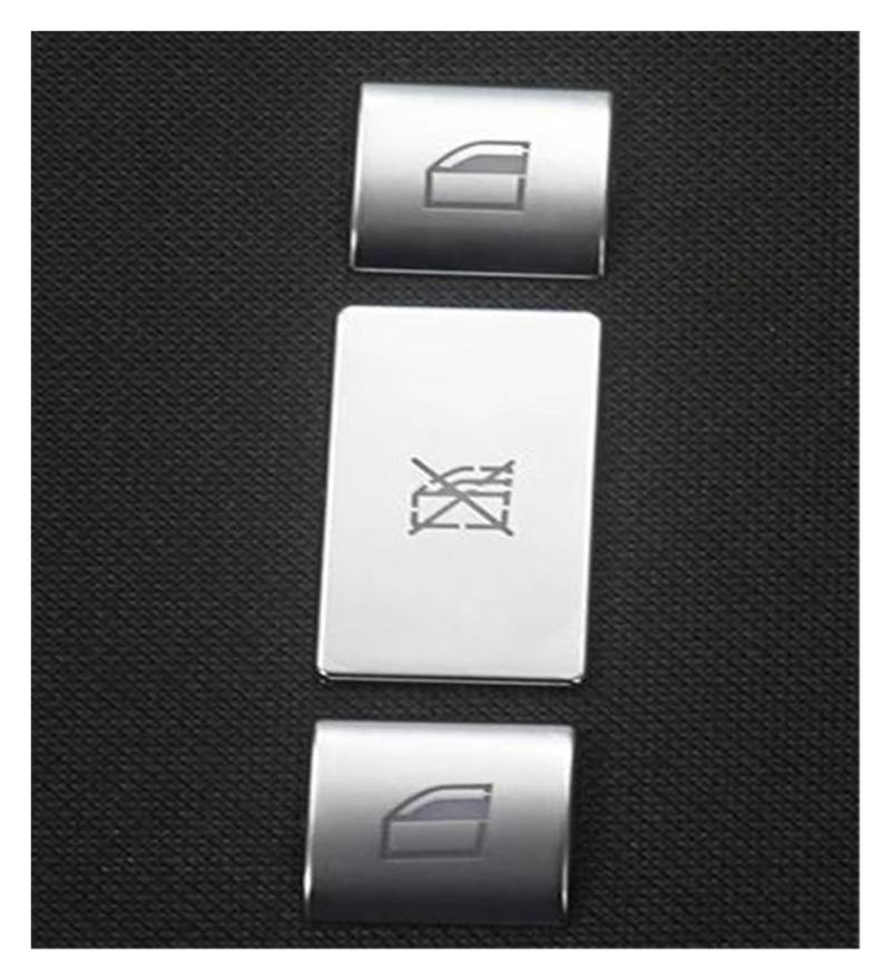 Interieur Dekor Zierleiste Für 3 Serie Für E46 1998-2004 Auto Zentrale Steuerung Panel Warnung Licht Schalter Taste Abdeckung Aufkleber Trim Mittelkonsole Dekor(A Model Silver 3 pcs) von YANGTINGTING