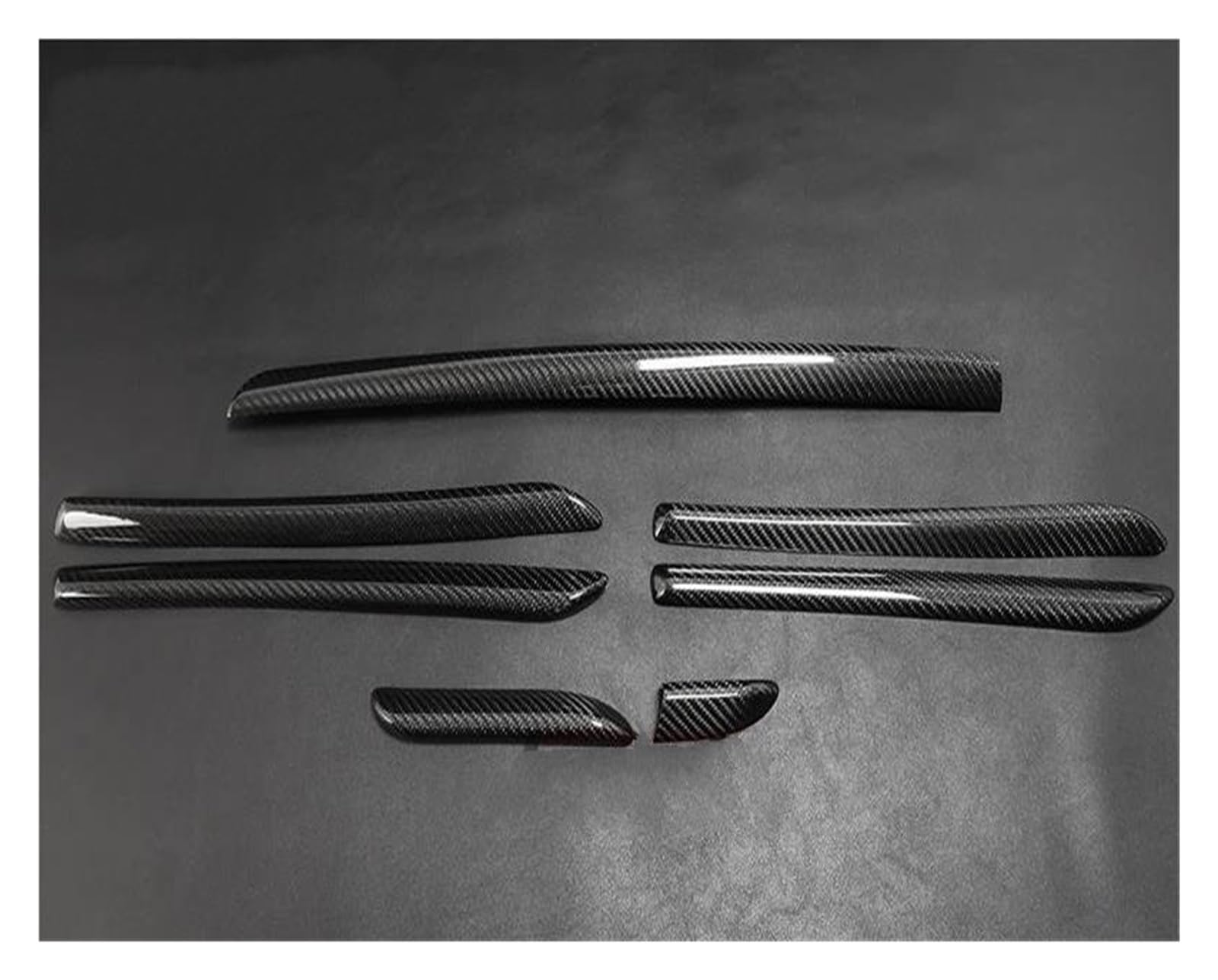 Interieur Dekor Zierleiste Für A3 Für 8V Für S3 Für RS3 2014-2018 LHD Auto Interior Center Konsole Getriebe Shift Streifen Tür Panel Abdeckung Trim Mittelkonsole Dekor(Glossy Carbon 7pcs) von YANGTINGTING