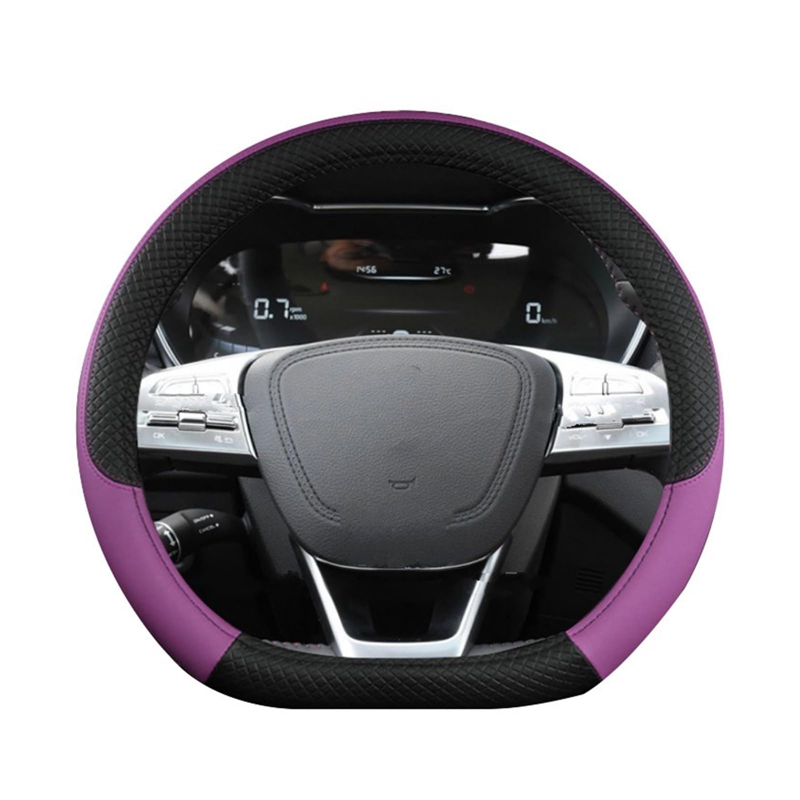 Lenkradbezug Auto Für Bestune Für T33 Für T55 Für T77 Für T99 Auto Lenkrad Abdeckung PU Leder Nicht-Slip Auto Zubehör Lenkradabdeckung(D Shape Purple) von YANGTINGTING