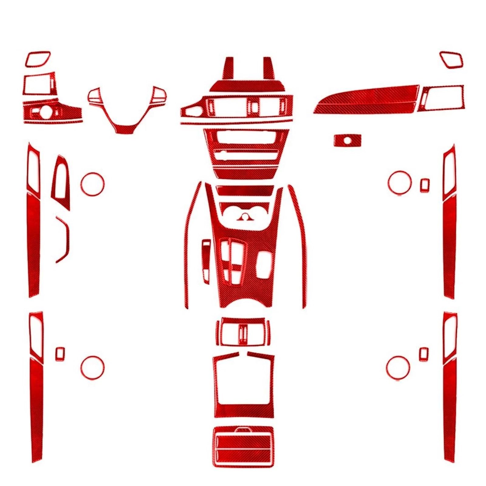 Mittelkonsole Interieurleisten Aufkleber Für X3 Für X4 F25 F26 2011-2017 Geschmiedete Kohlefaser Zentrale Bedienfeldverkleidung Auto-Innenaufkleber Panel Schutz Rahmen Trim Aufkleber(Red Carbon FiberA von YANGTINGTING