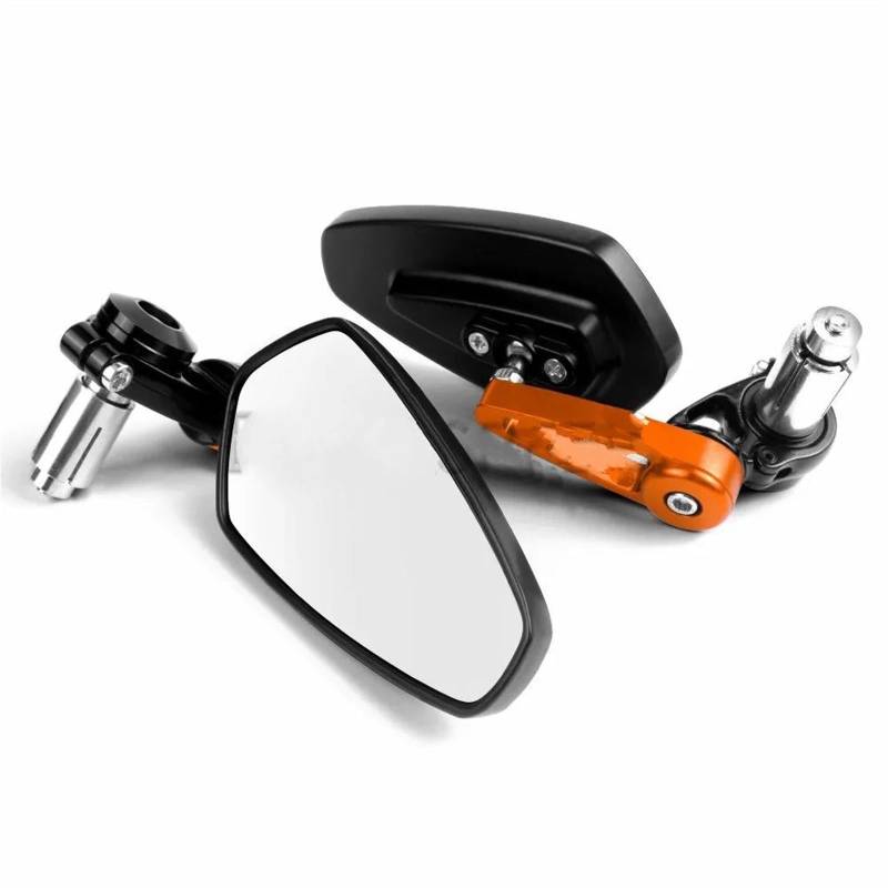 Motorrad Außenspiegel Motorrad 360 Grad Schwenk Universal 7/8 "Lenkerende Billet-Aluminium-Seitenrückspiegel für Suzuki Motorrad Rückspiegel(Orange) von YANGTINGTING